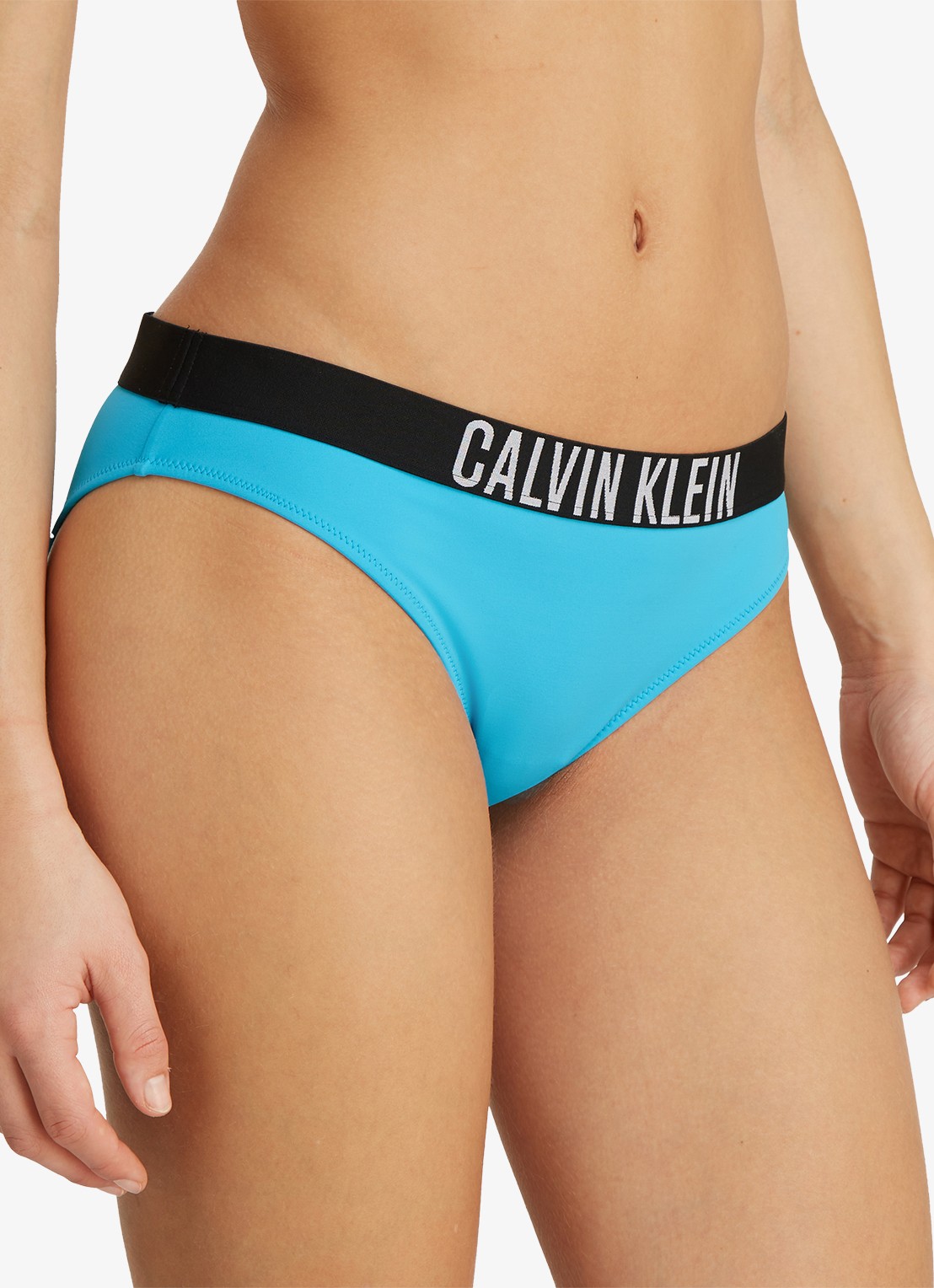 Calvin Klein Bikini slip met logoband - detail aquablauw