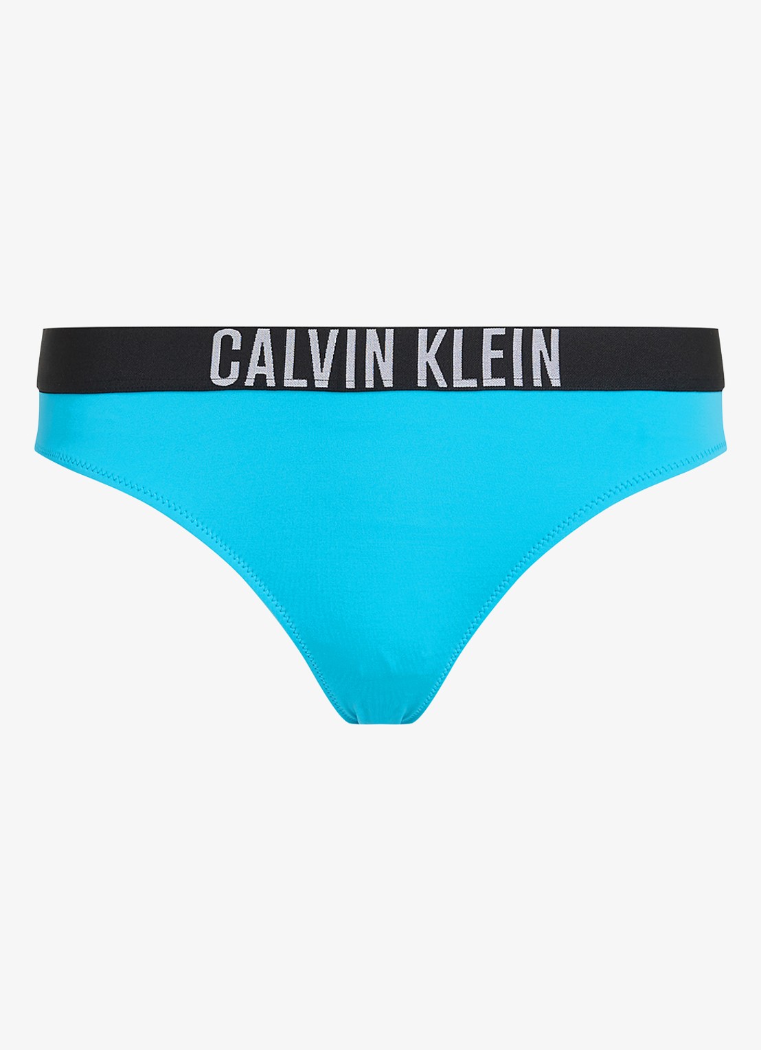 Calvin Klein Bikini slip met logoband - voorkant 3 aquablauw