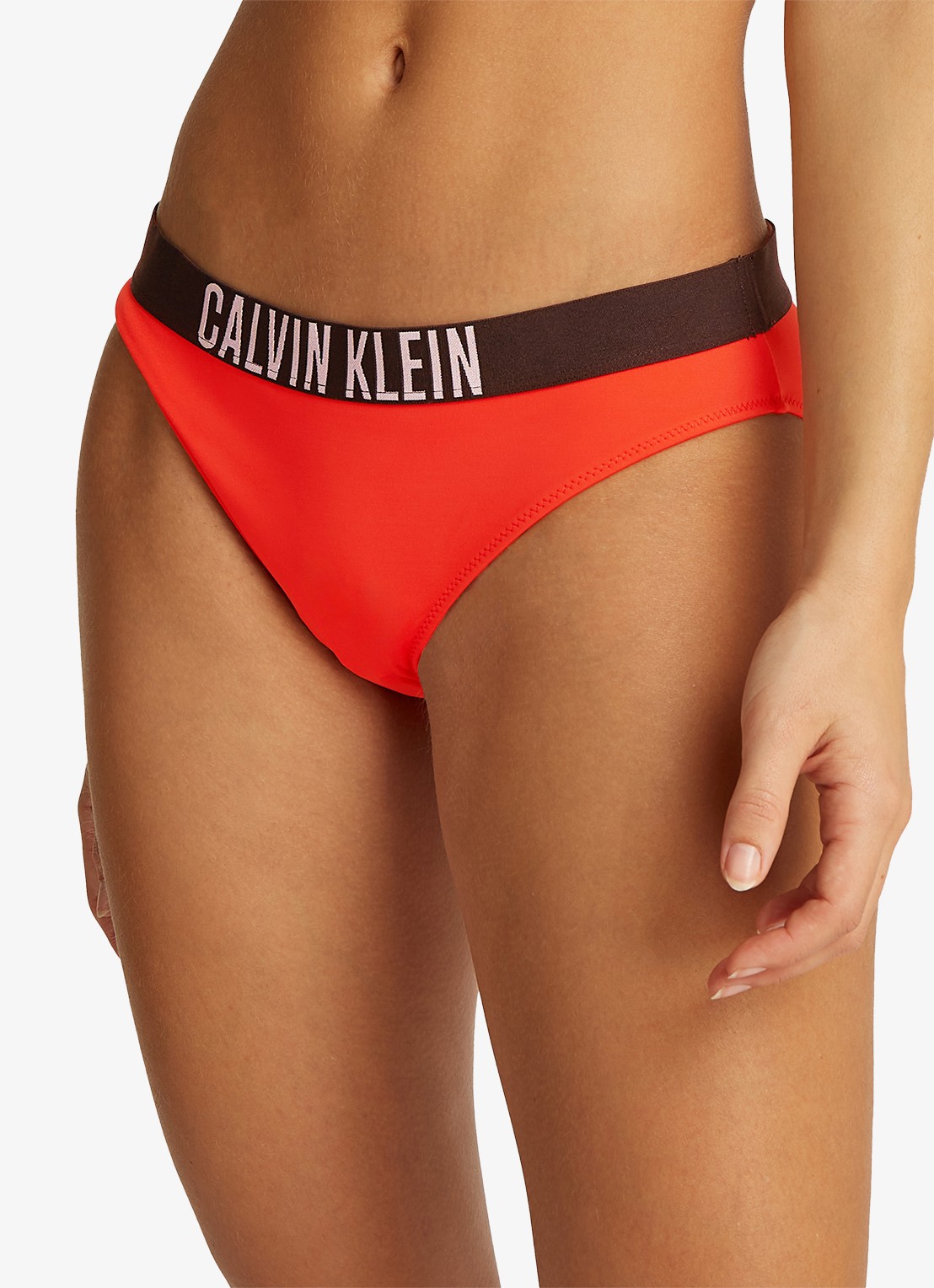 Calvin Klein Bikini slip met logoband - detail 3 rood