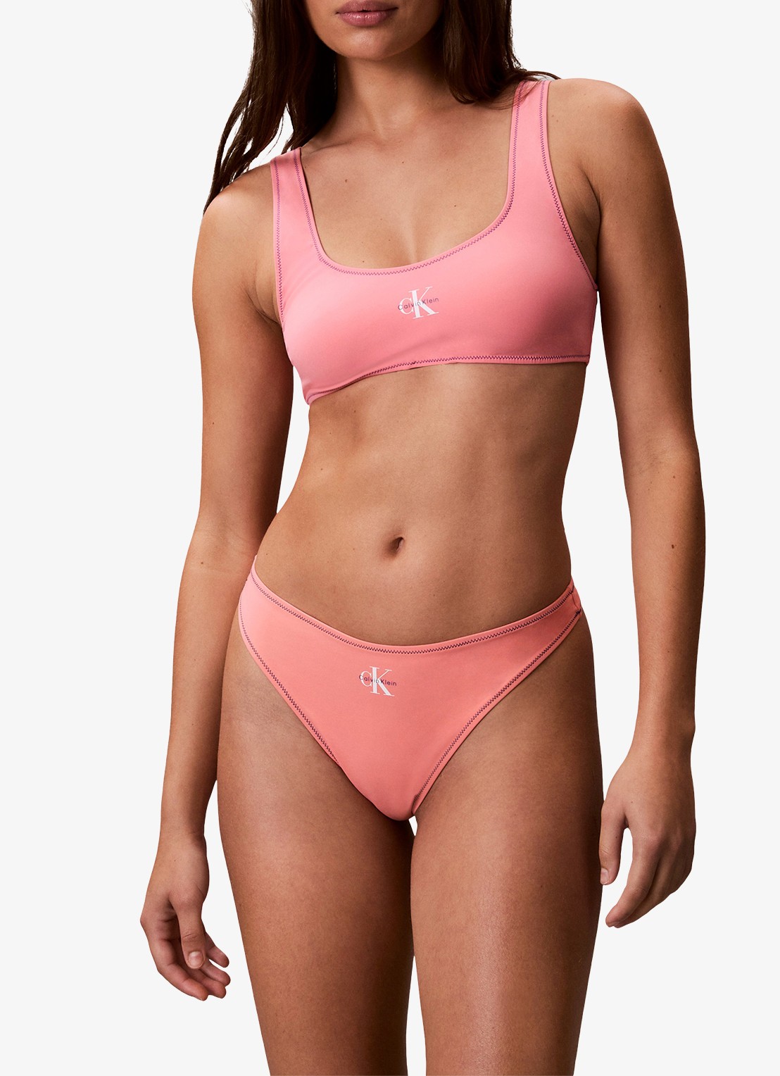 Calvin Klein Bikinitop met logo - detail 3 roze