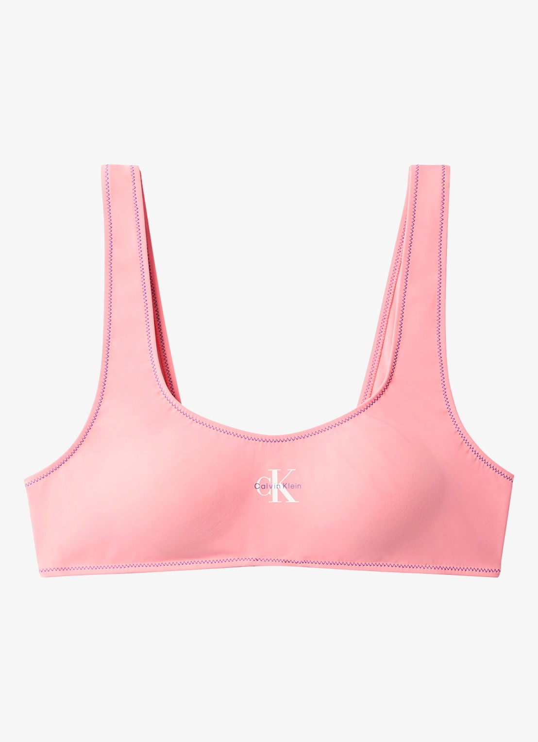 Calvin Klein Bikinitop met logo - voorkant roze