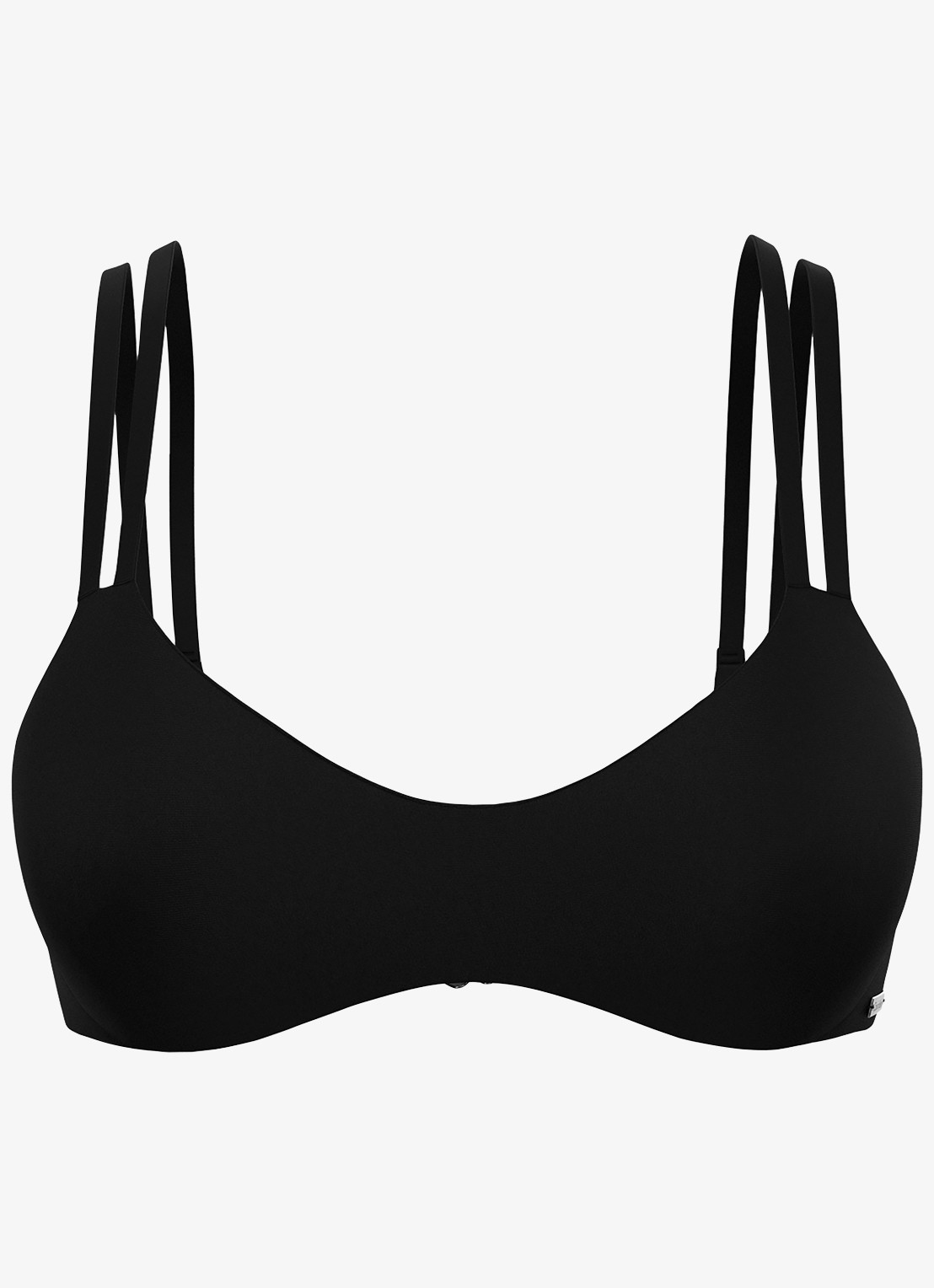 Calvin Klein Bikinitop met logo - voorkant zwart