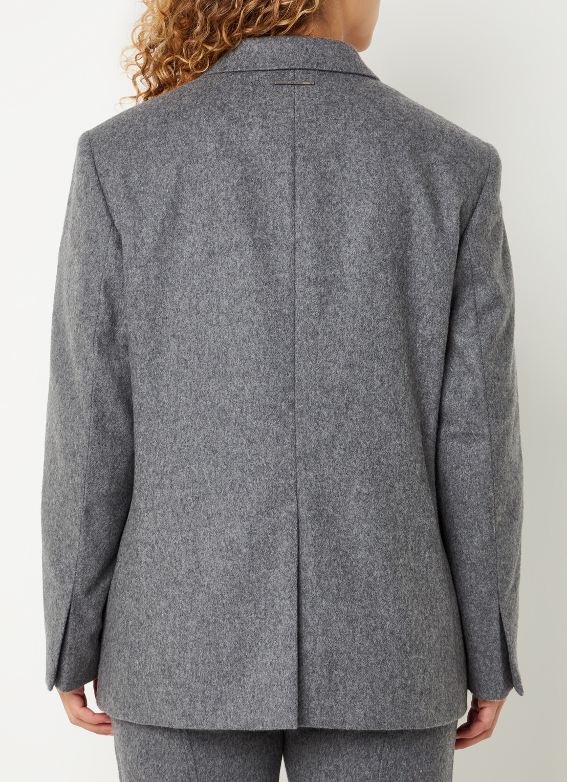 Calvin Klein Blazer in wolblend met paspelzakken - achterkant donkergrijs