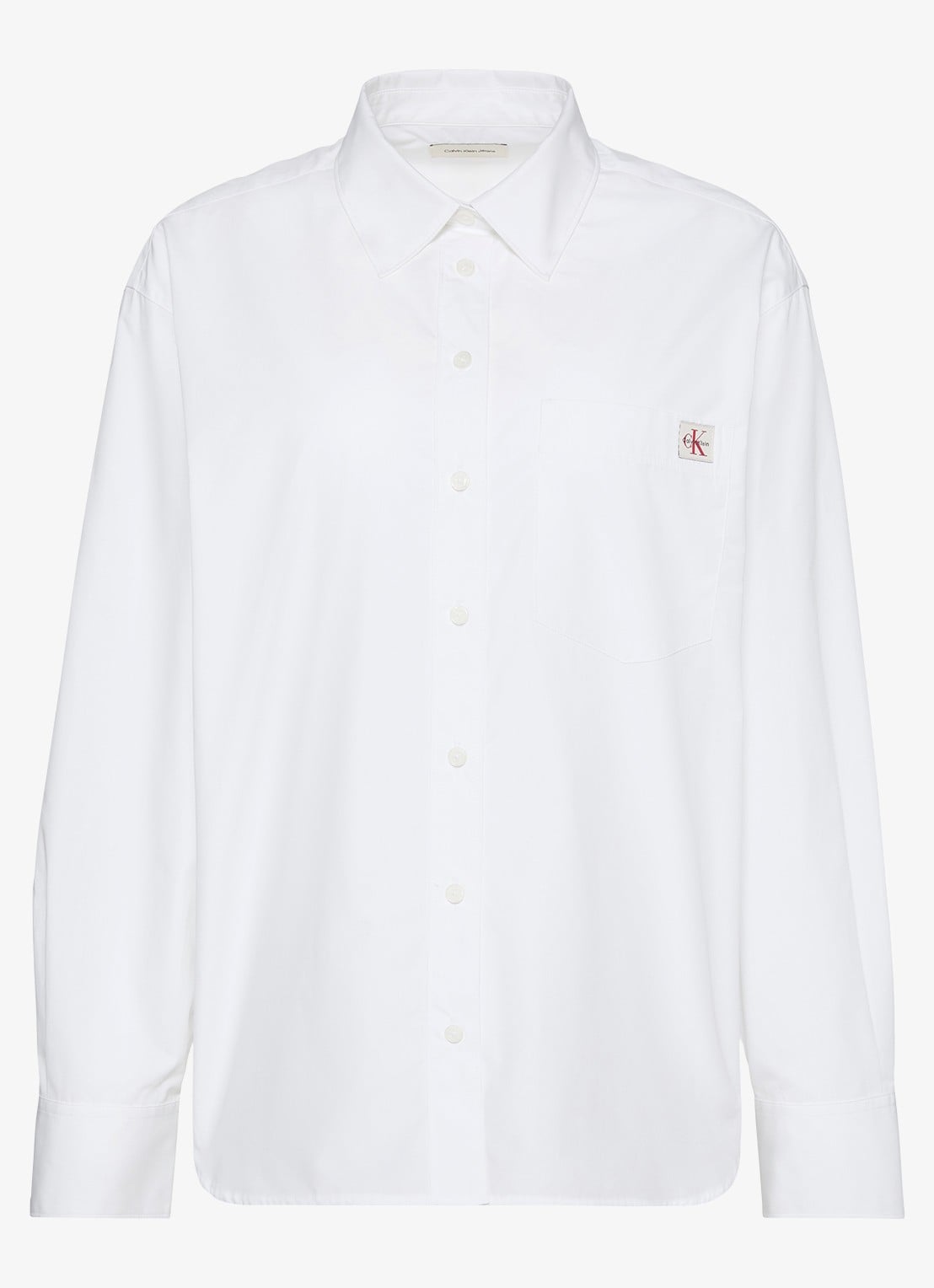 Calvin Klein Blouse met borstzak - voorkant 6 wit