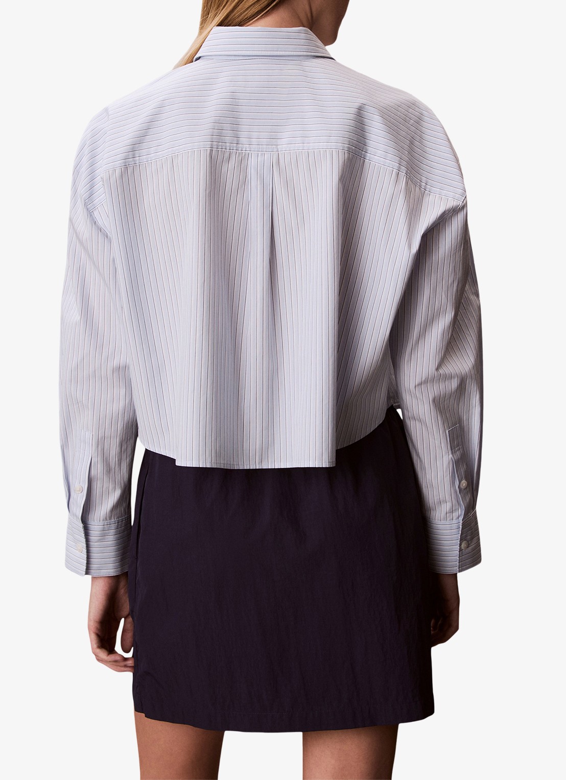 Calvin Klein Blouse met streepprint - achterkant lichtblauw