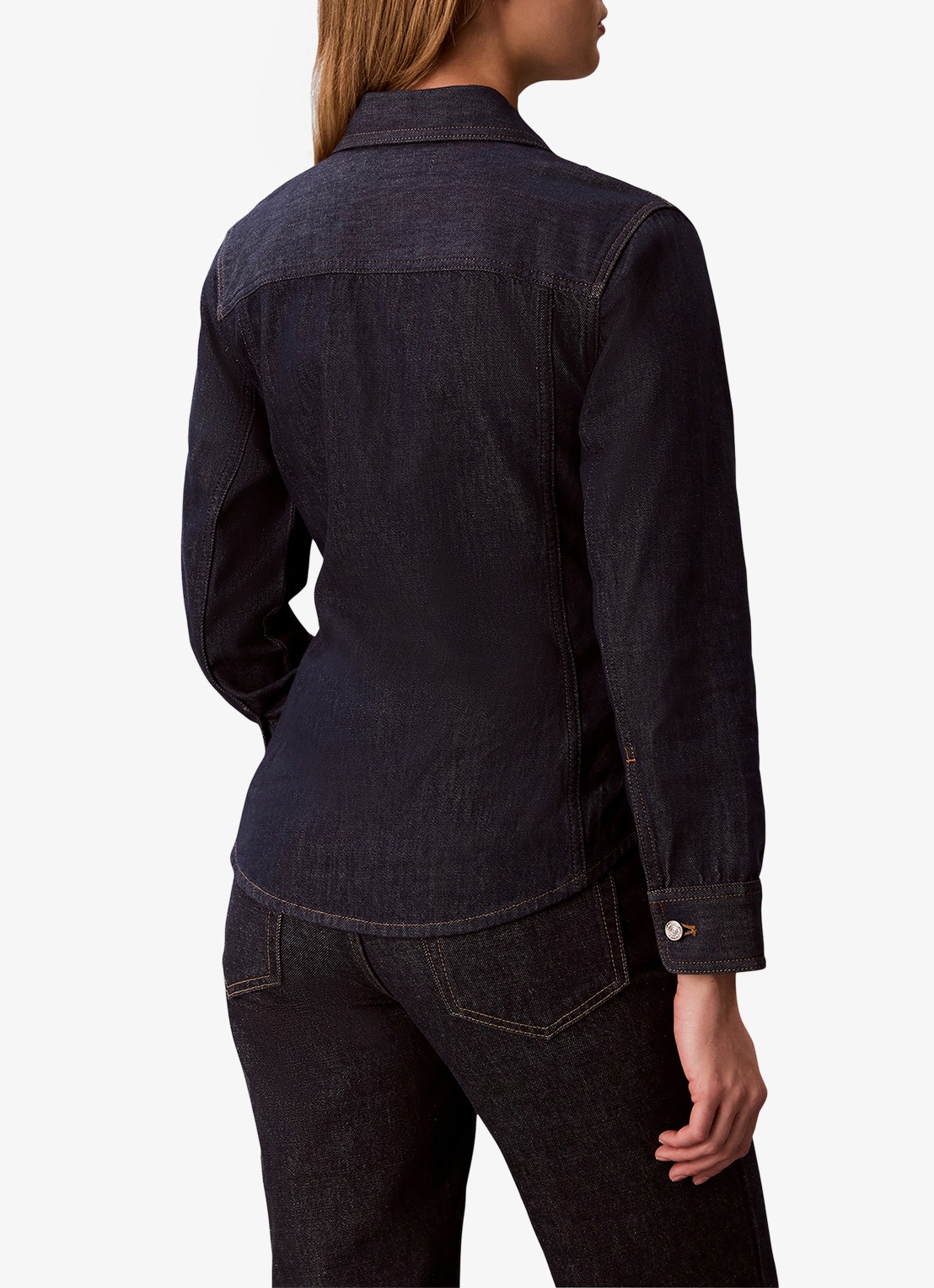Calvin Klein Blouse van denim - achterkant 6 indigo
