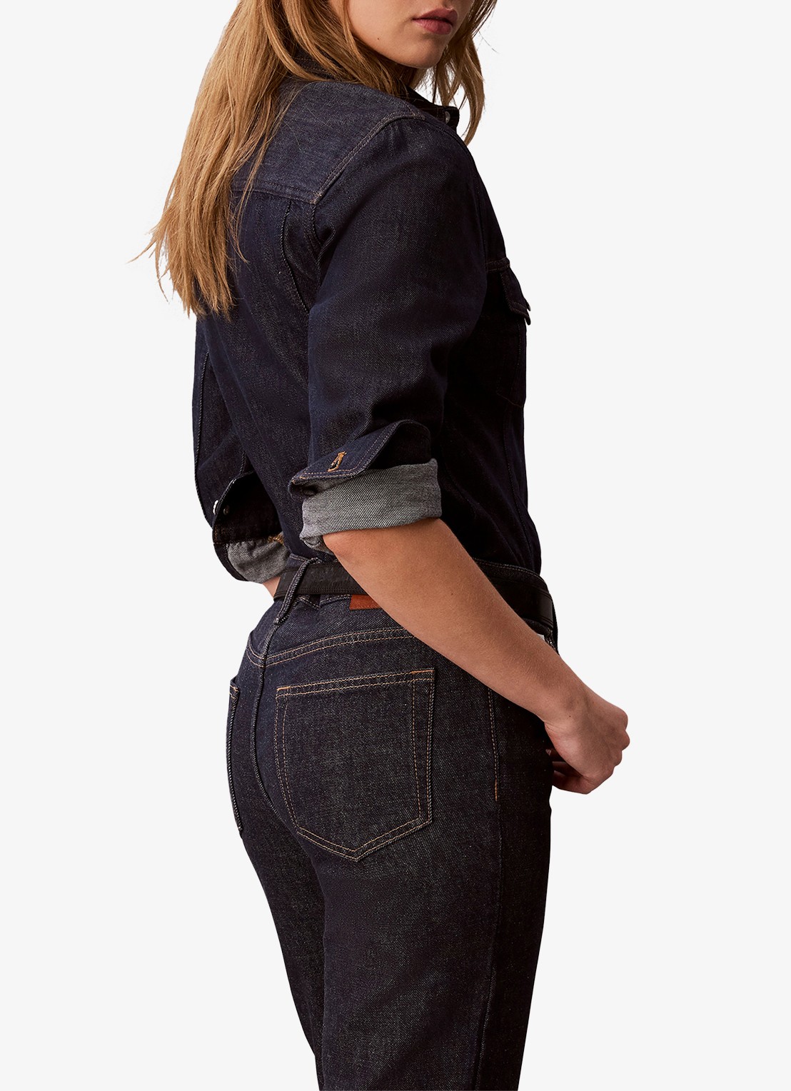 Calvin Klein Blouse van denim - detail 3 indigo