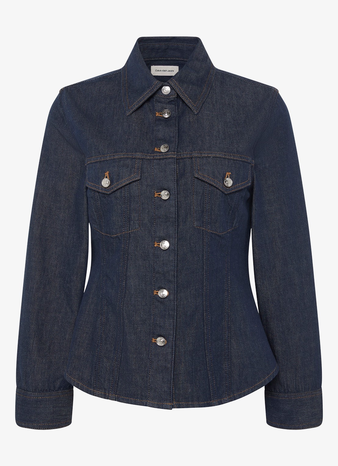 Calvin Klein Blouse van denim - voorkant 4 indigo