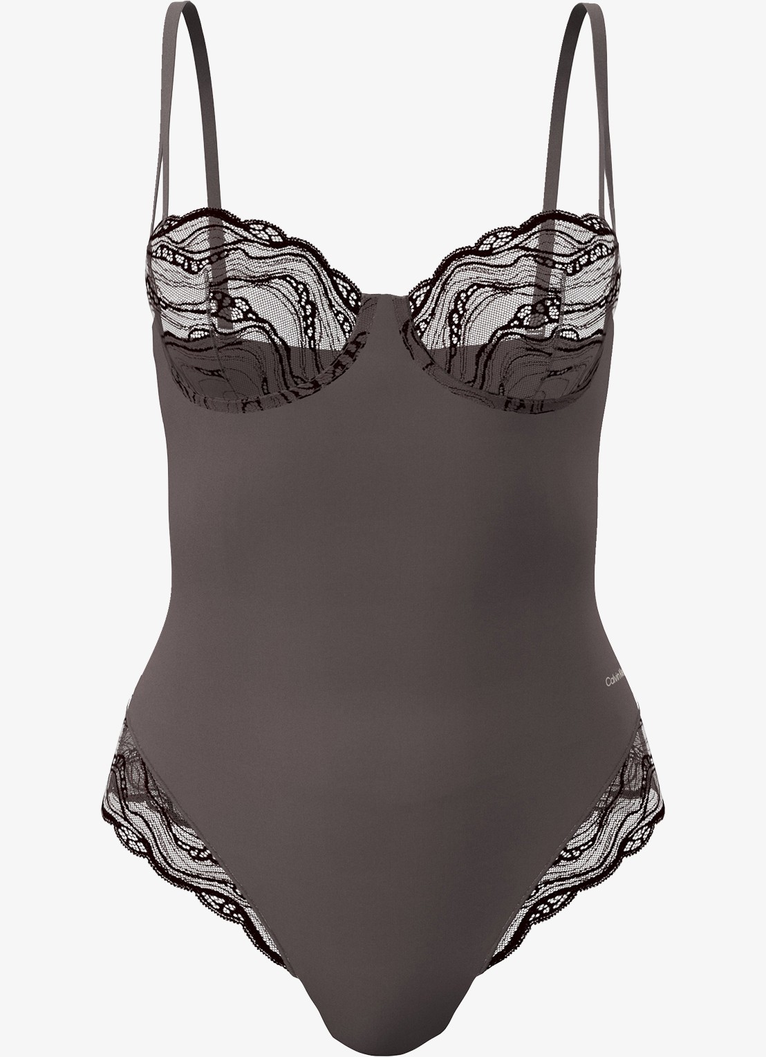 Calvin Klein Bodysuit van kant - voorkant 3 bruin