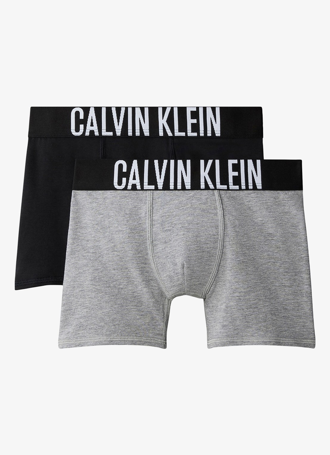 Calvin Klein Boxershorts met logoband in 2-pack - voorkant 2 grijs