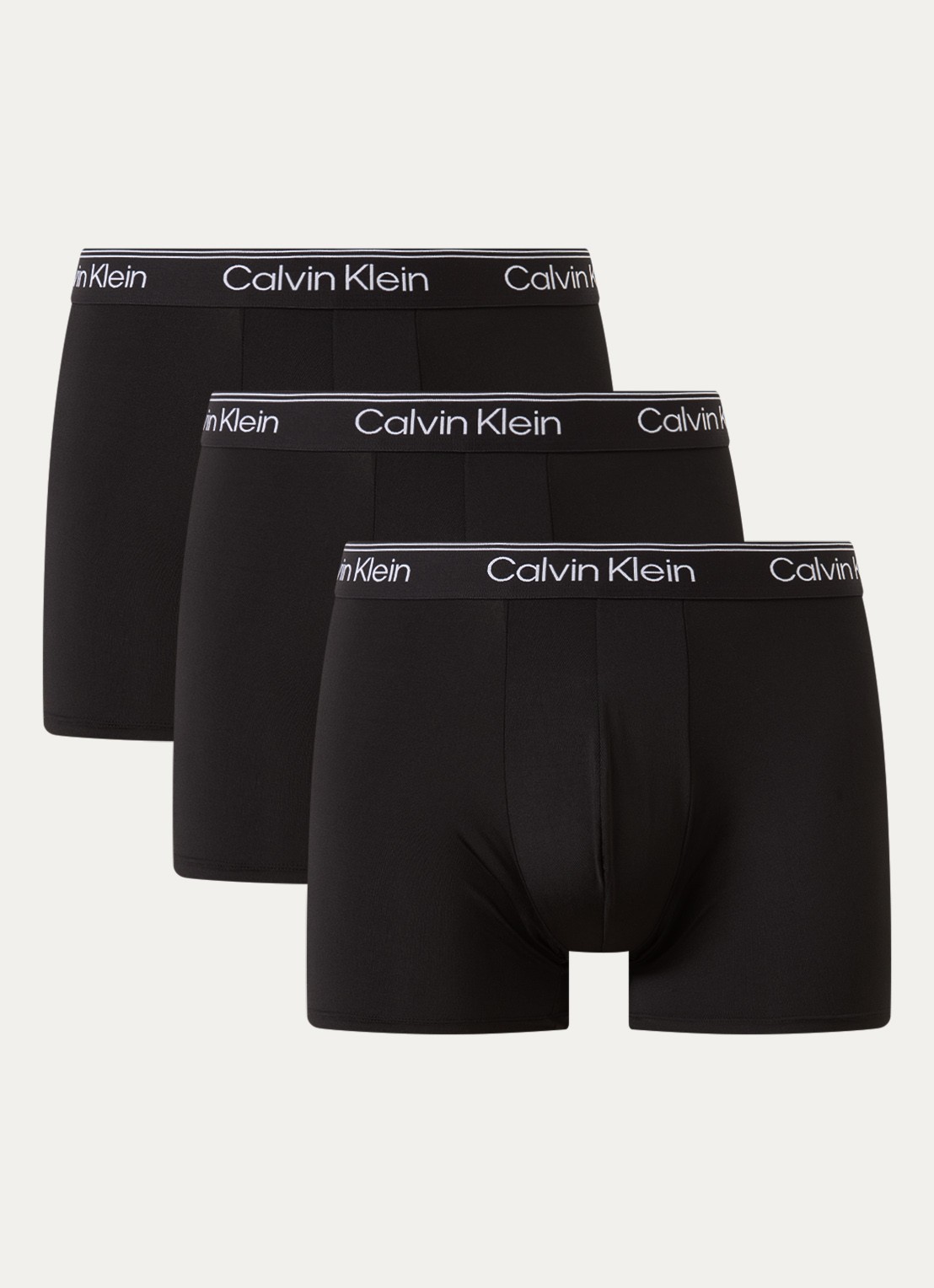 Calvin Klein Boxershorts met logoband in 3-pack - voorkant 2 diepzwart