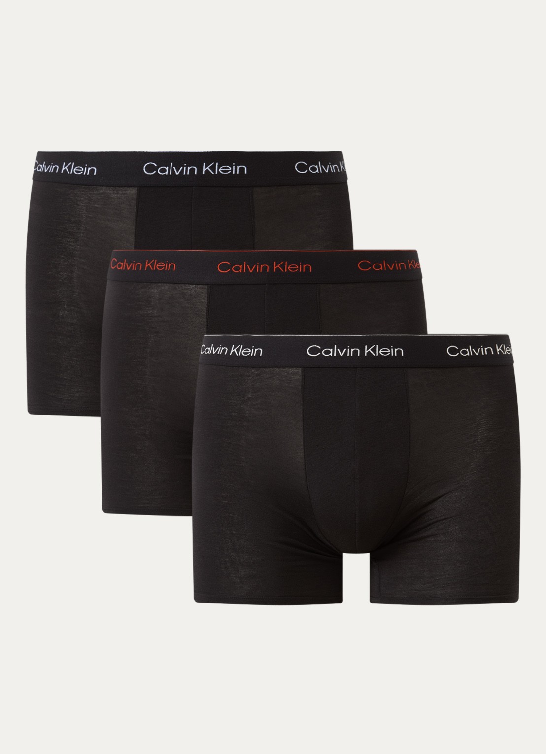 Calvin Klein Boxershorts met logoband in 3-pack - voorkant zwart