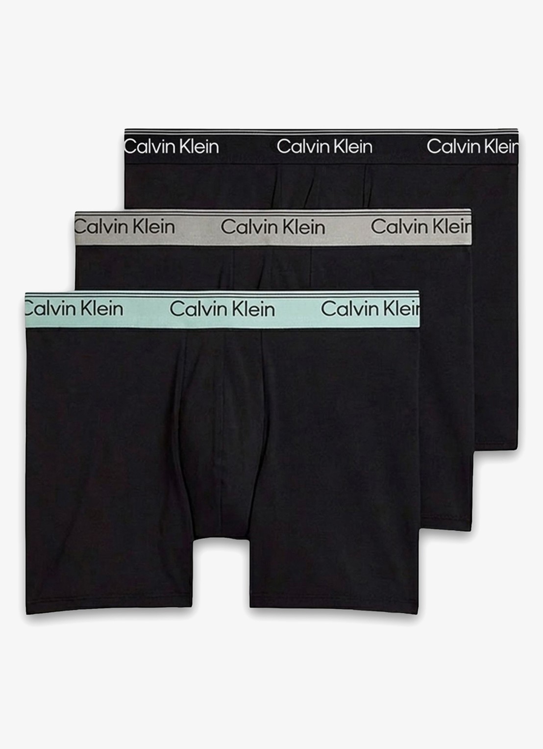 Calvin Klein Boxershorts met logoband in 3-pack - voorkant zwart