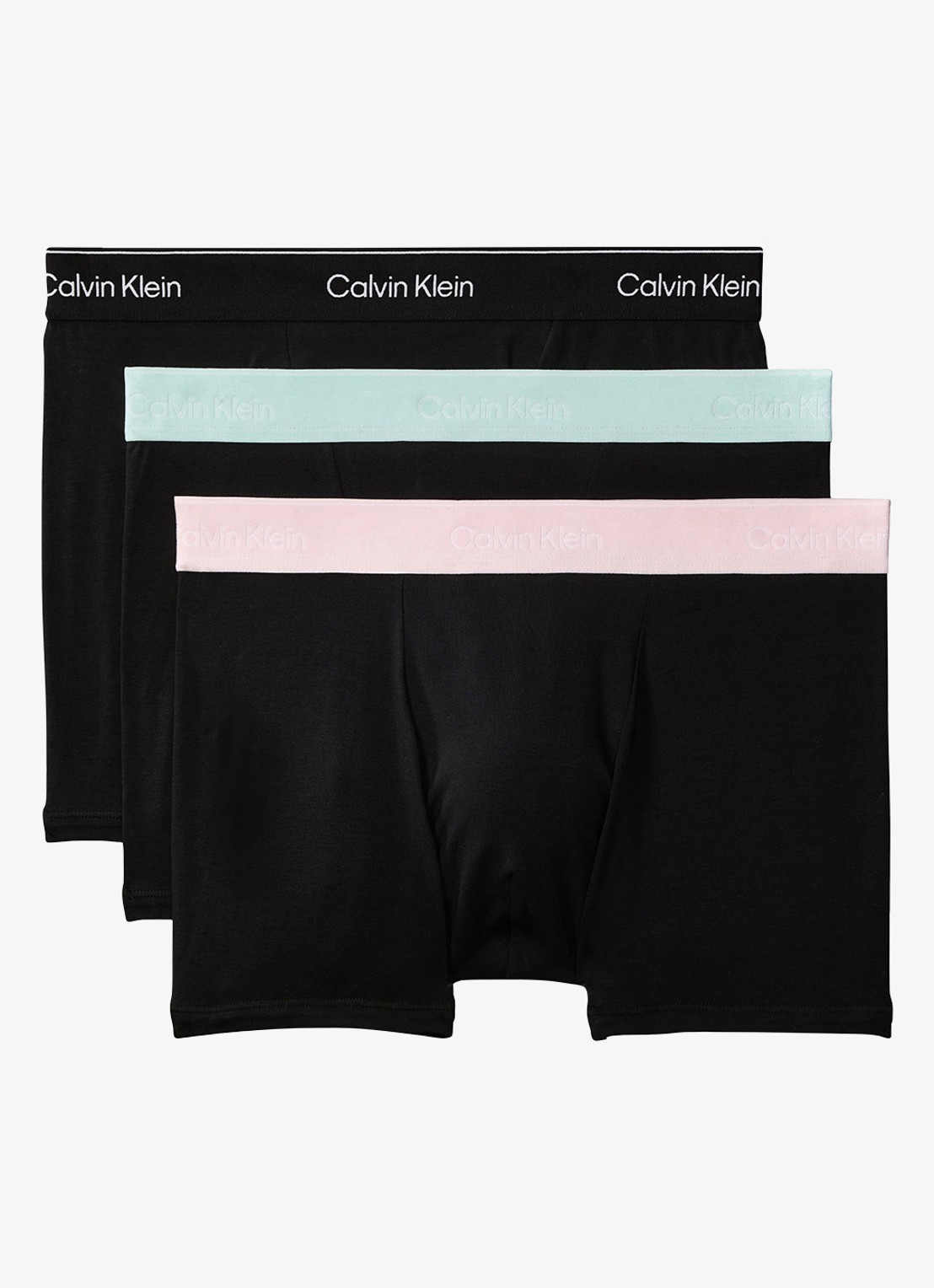 Calvin Klein Boxershorts met logoband in 3-pack - voorkant 2 zwart