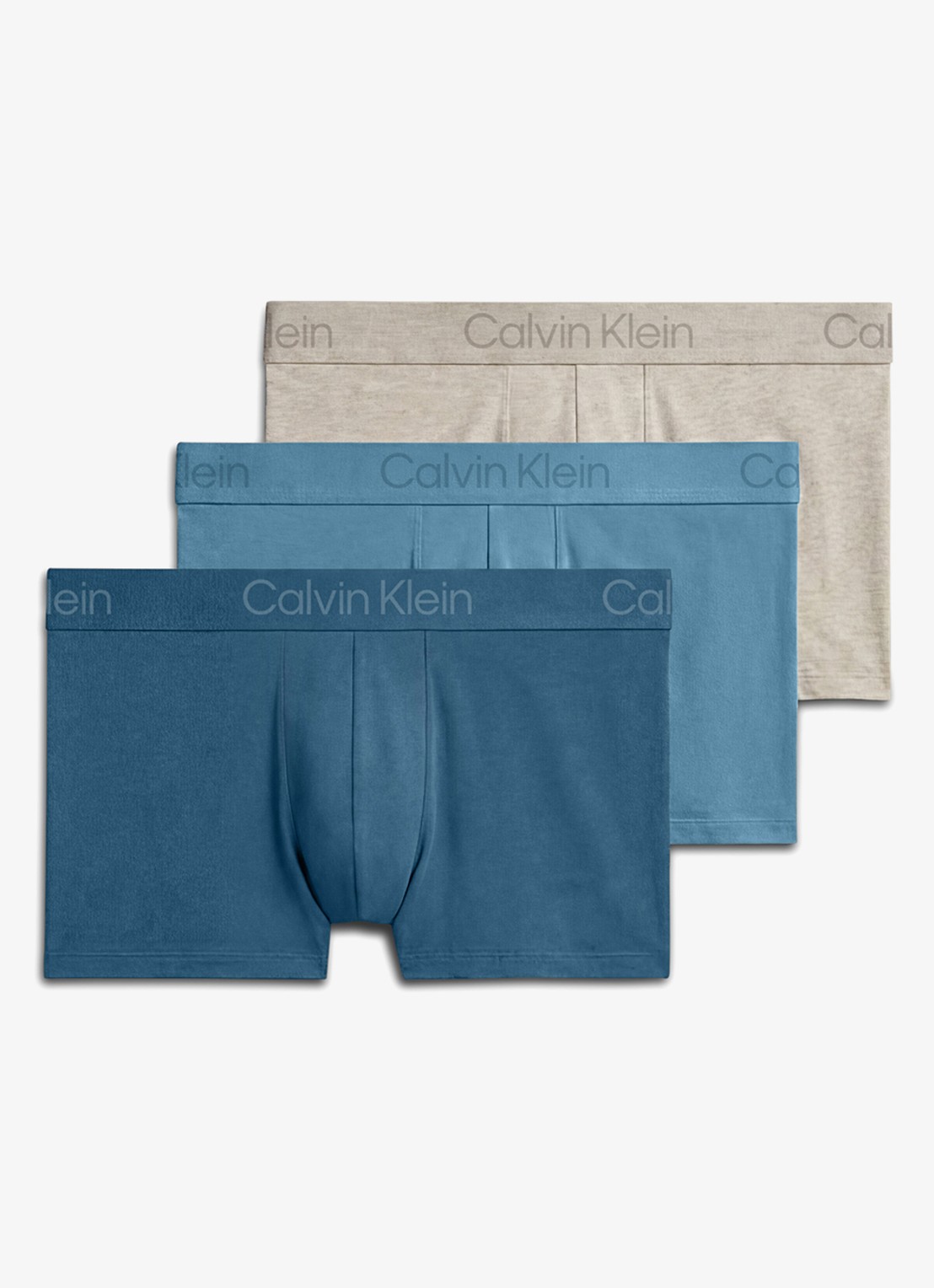 Calvin Klein Boxershorts met logoband in 3-pack - voorkant 3 blauw