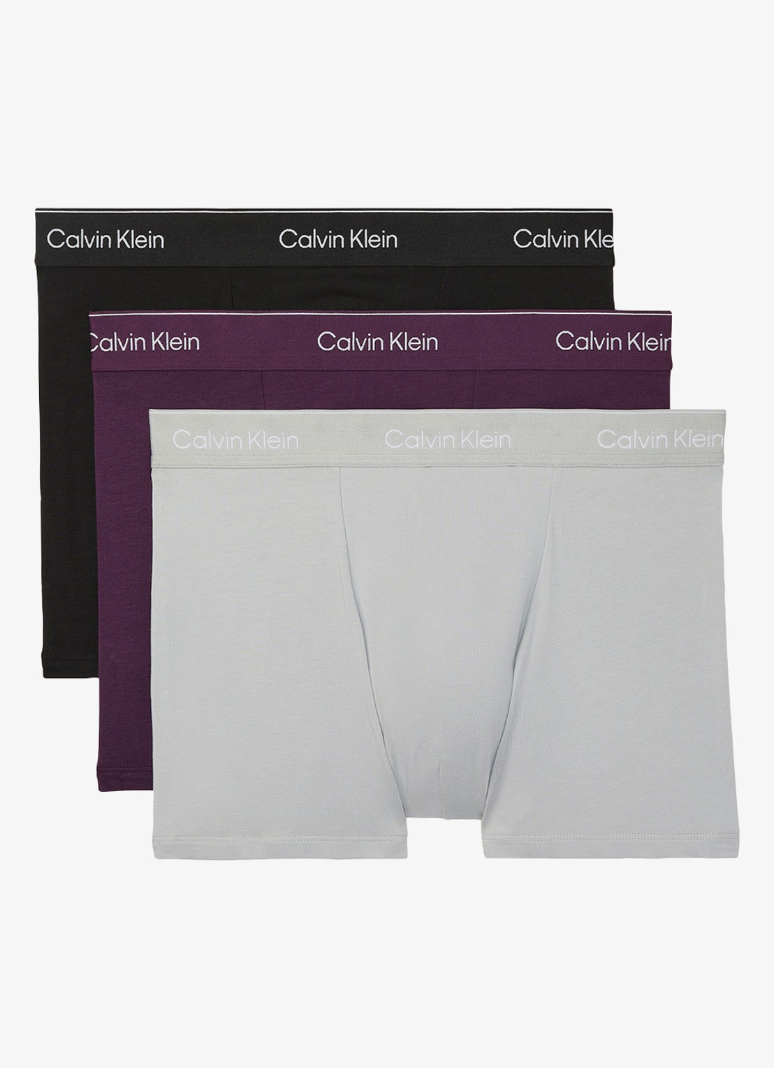 Calvin Klein Boxershorts met logoband in 3-pack - voorkant 2 paars