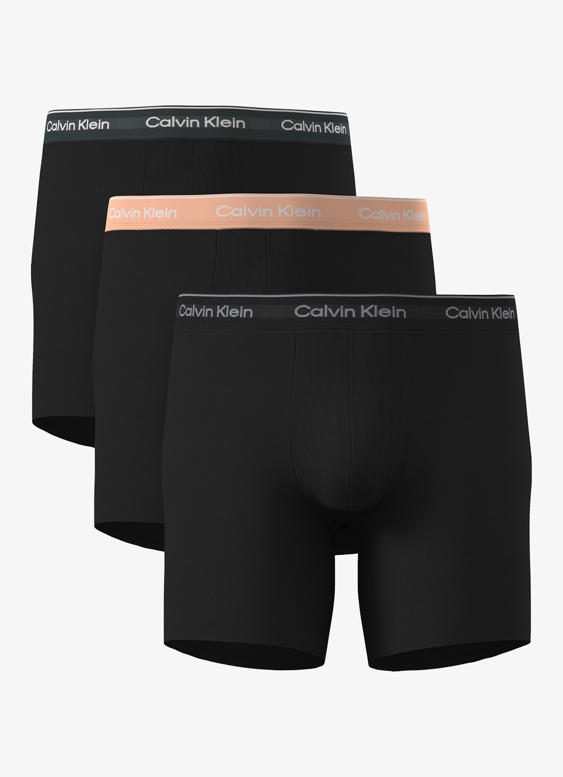 Calvin Klein Boxershorts met logoband in 3-pack - voorkant beige