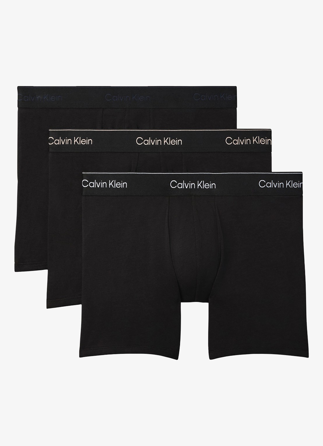 Calvin Klein Boxershorts met logoband in 3-pack - voorkant 4 zwart