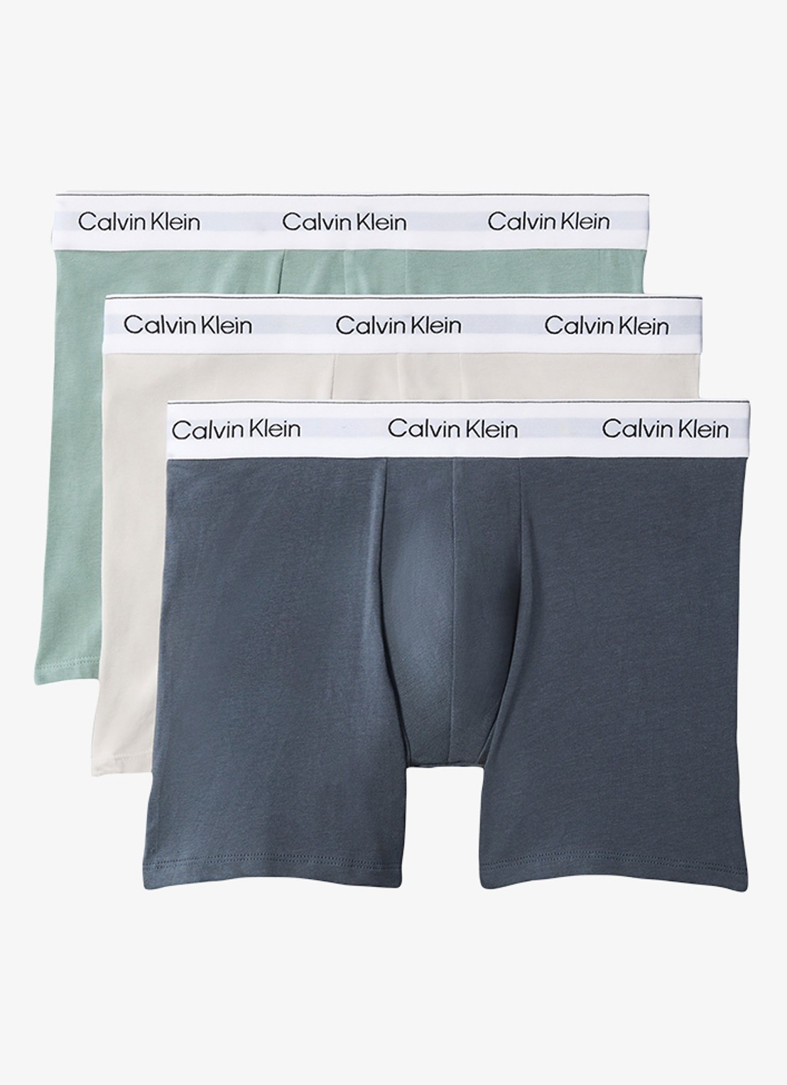 Calvin Klein Boxershorts met logoband in 3-pack - voorkant 4 groen