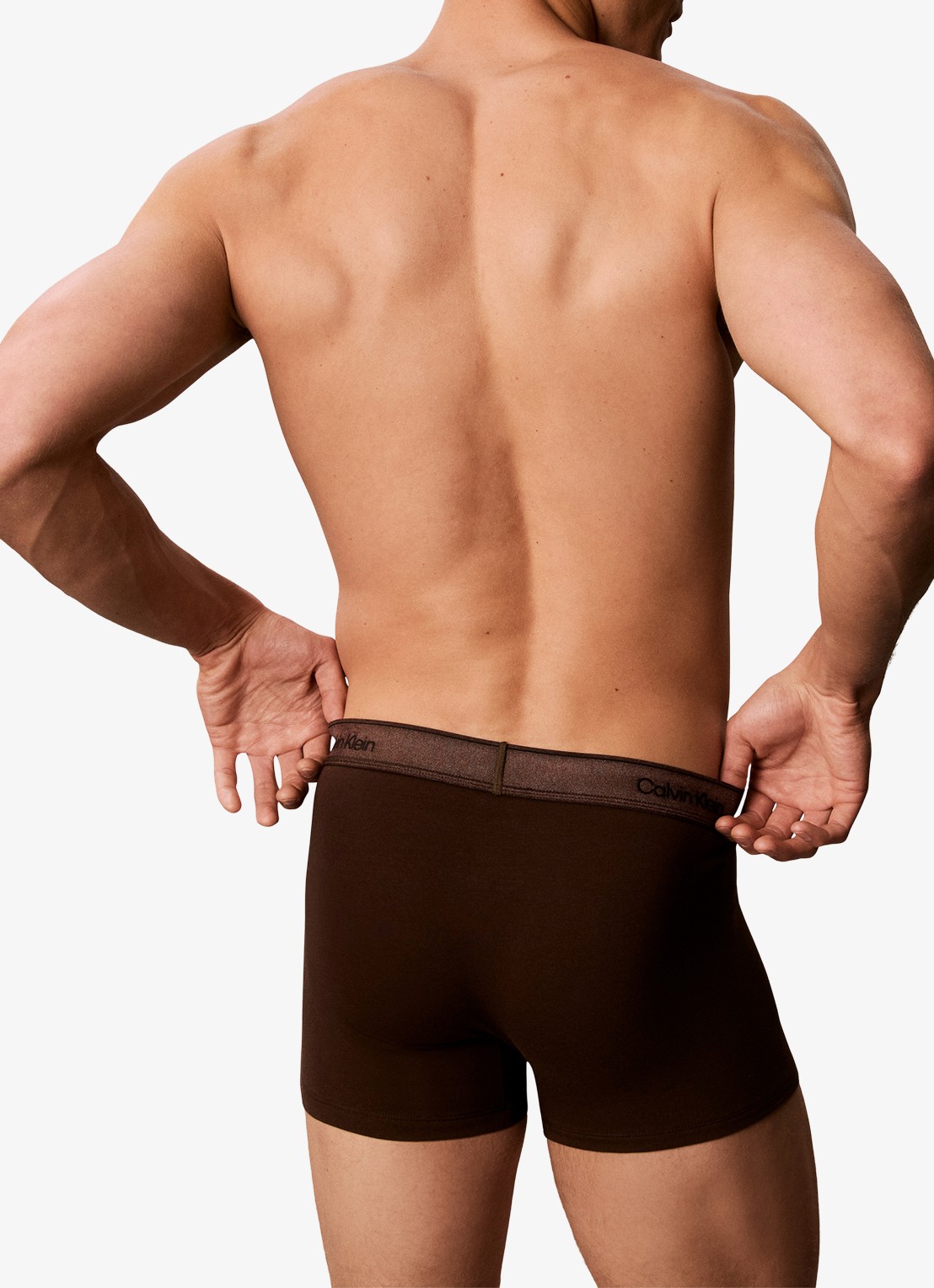 Calvin Klein Boxershorts met logoband in 3-pack - achterkant 6 bruin