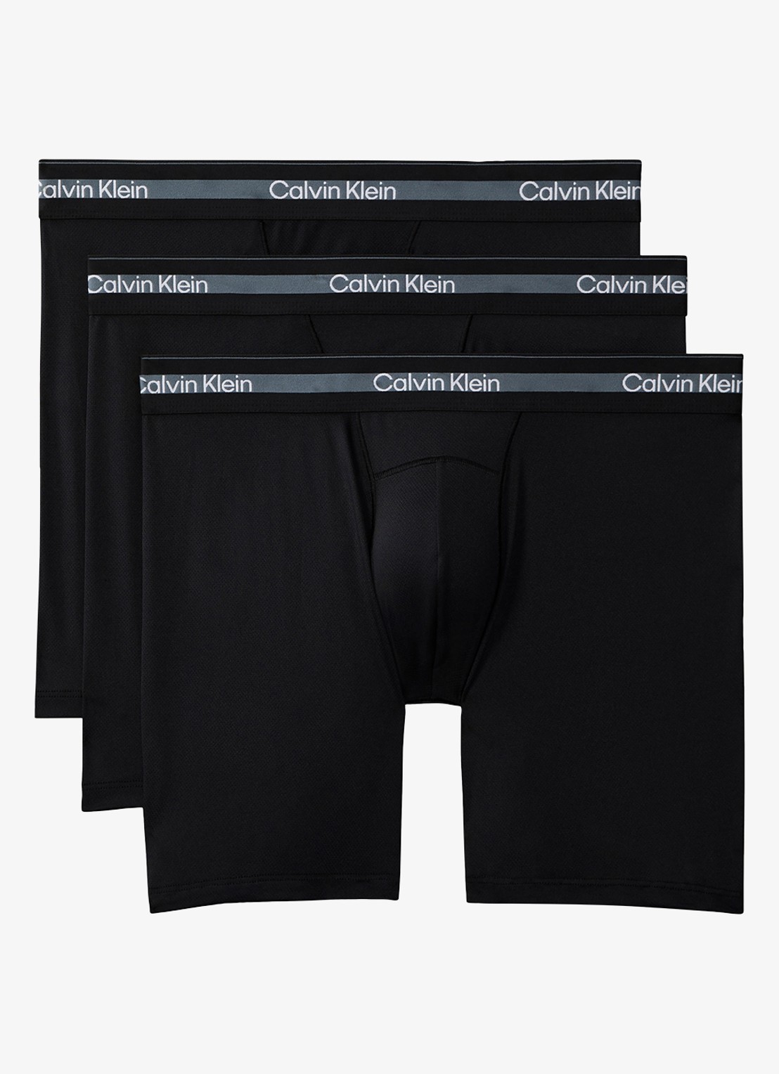 Calvin Klein Boxershorts met logoband in 3-pack - voorkant 4 zwart