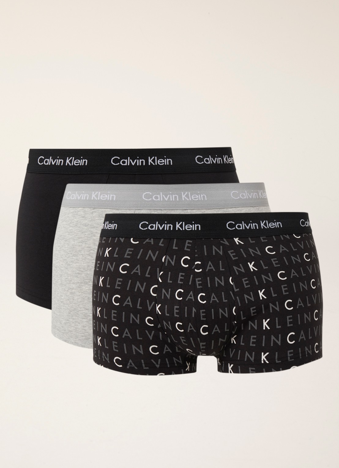 Calvin Klein Boxershorts met logoband in 3-pack - voorkant 3 zwart