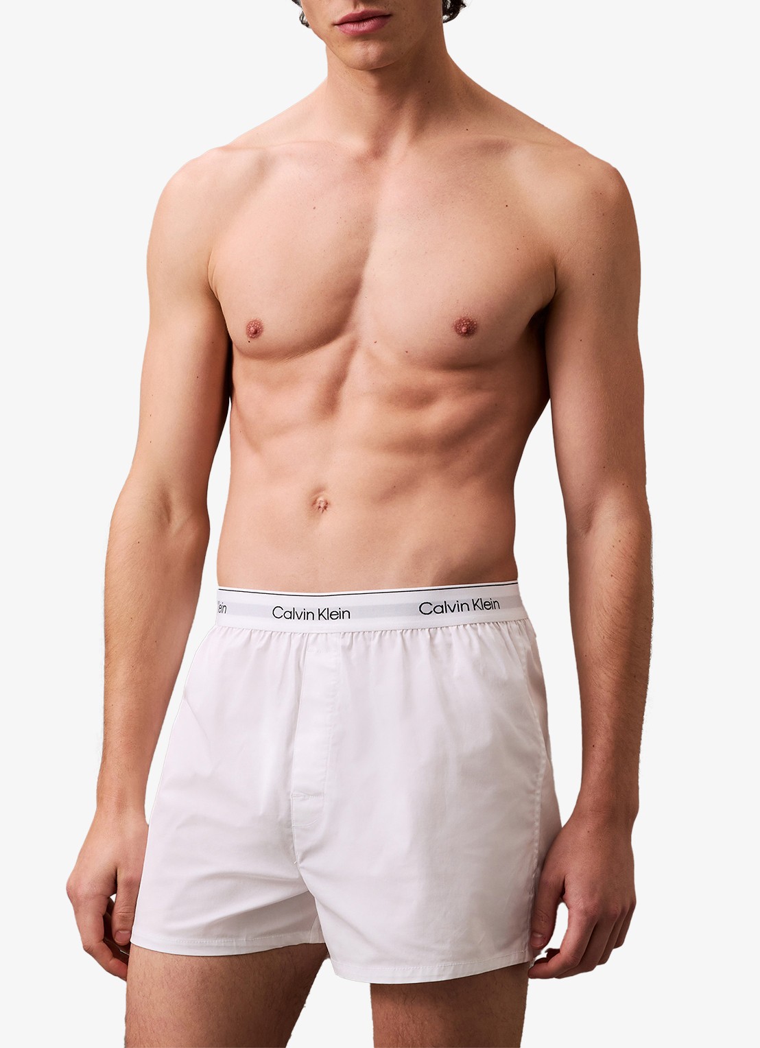 Calvin Klein Boxershorts met logoband in 3-pack - voorkant 3 wit