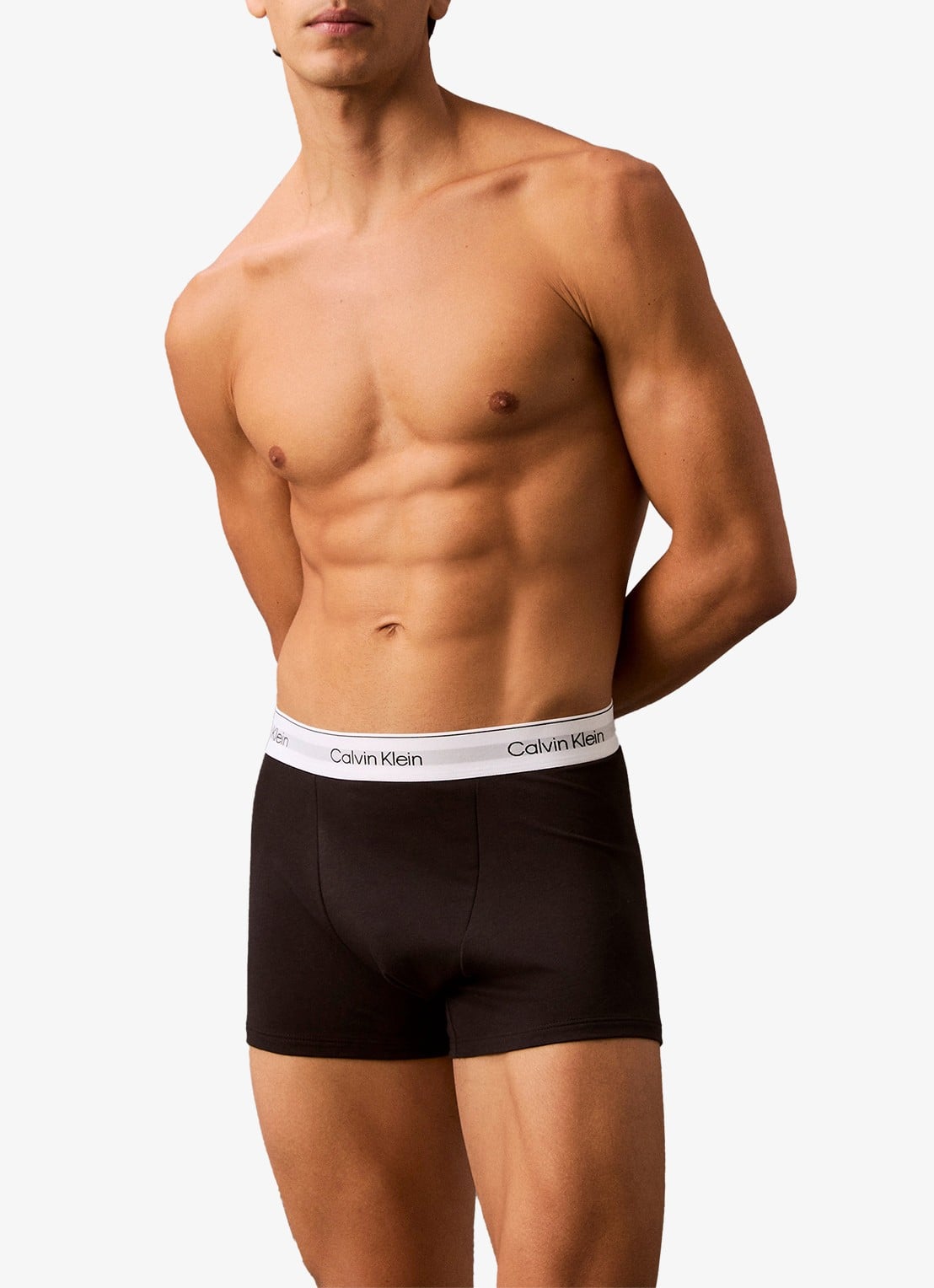 Calvin Klein Boxershorts met logoband in 3-pack - voorkant 3 zwart