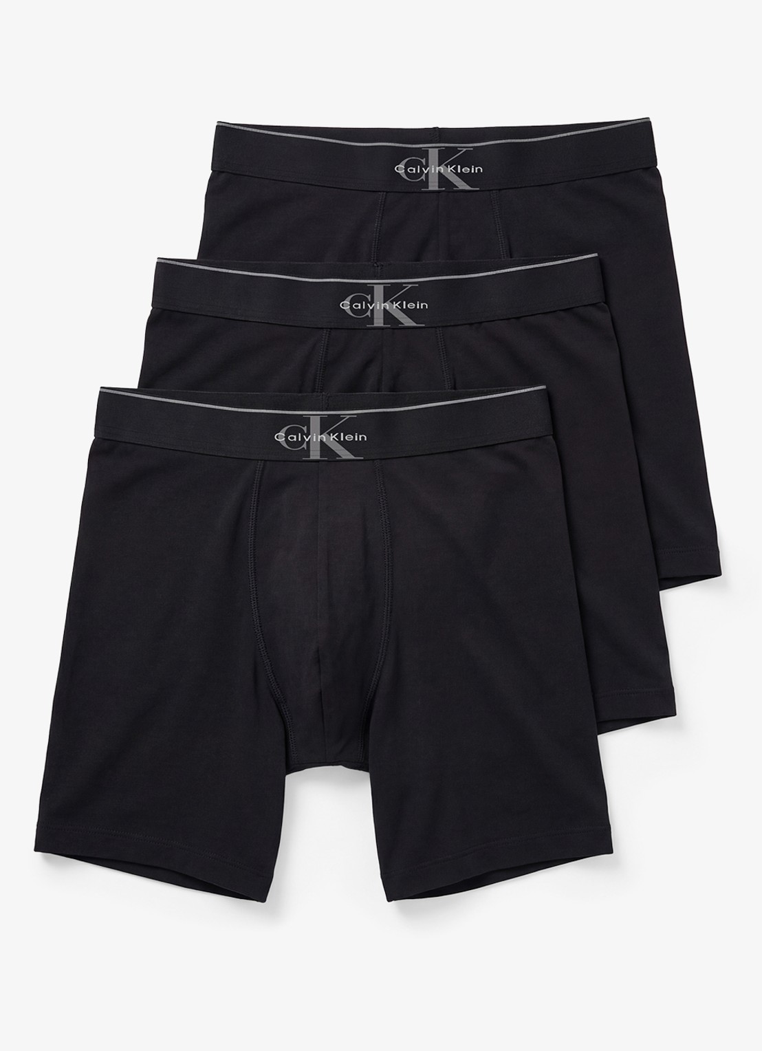 Calvin Klein Boxershorts met logoband in 3-pack - voorkant 3 zwart