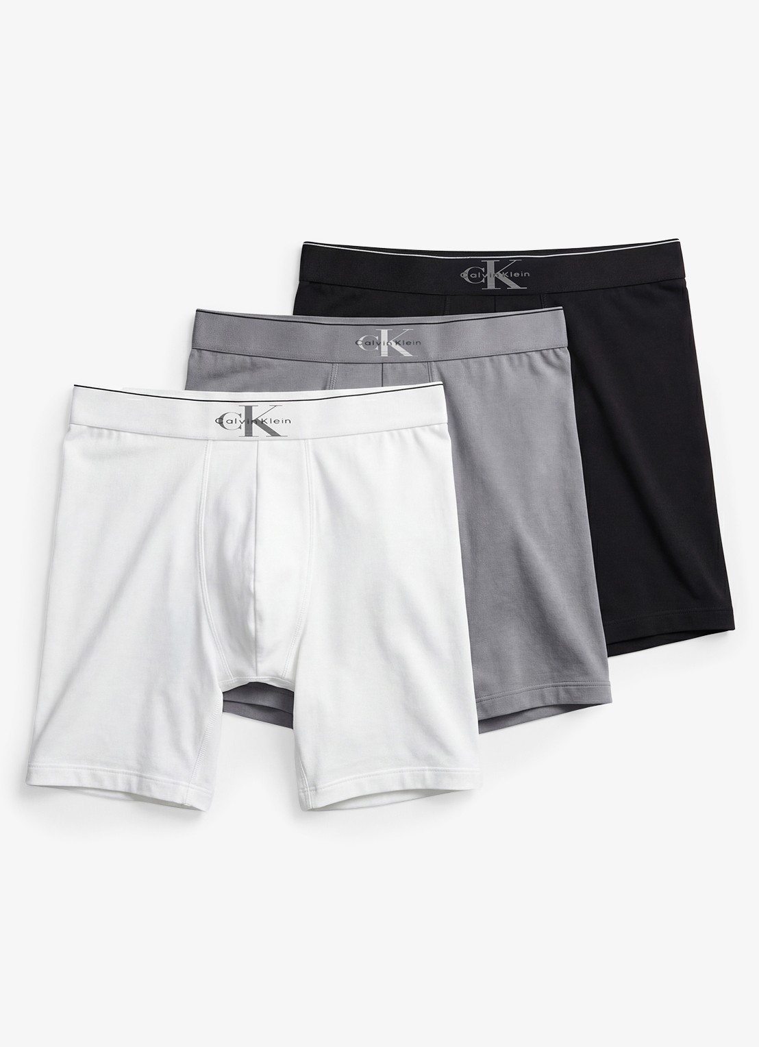 Calvin Klein Boxershorts met logoband in 3-pack - voorkant 2 grijs