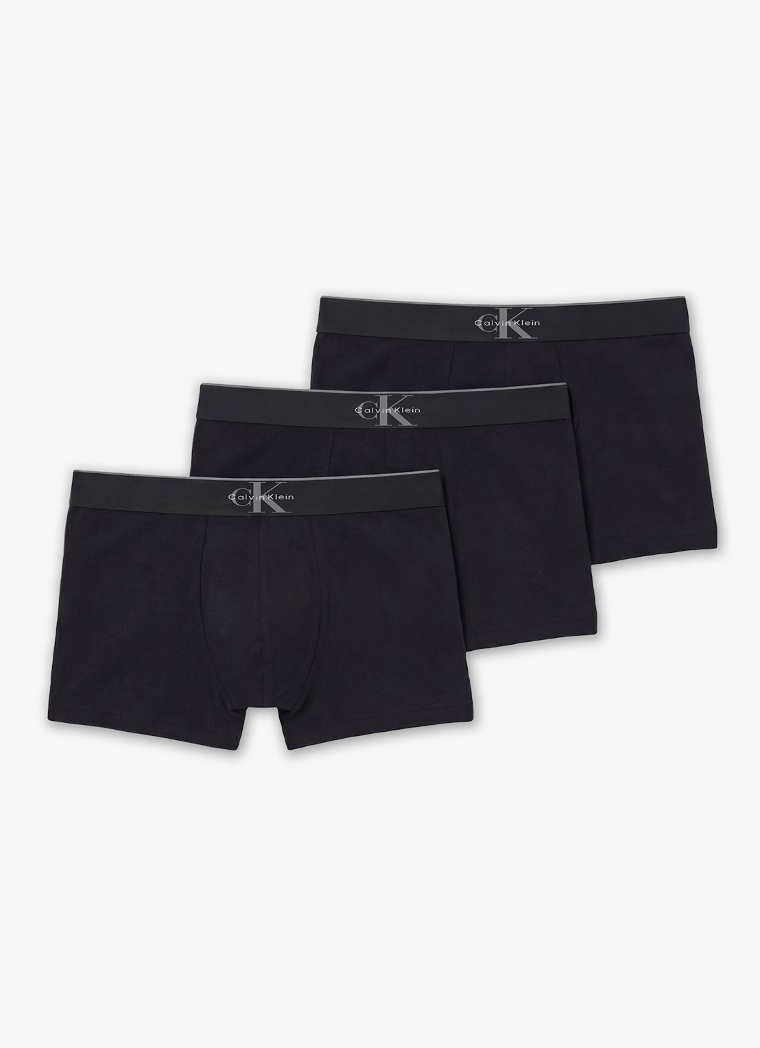 Calvin Klein Boxershorts met logoband in 3-pack - voorkant 2 zwart