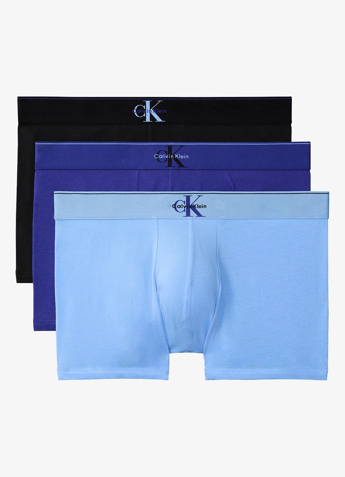 Calvin Klein Boxershorts met logoband in 3-pack - voorkant 2 blauw