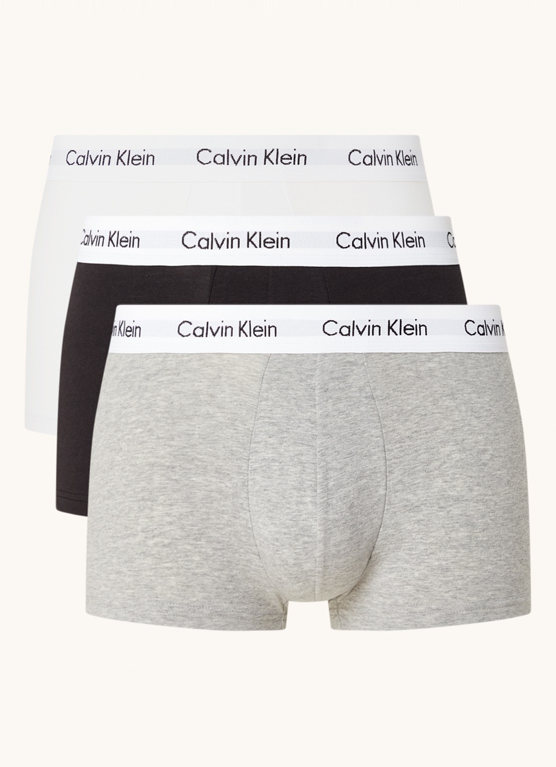 Calvin Klein Boxershorts met logoband in 3-pack  - detail 4 grijs