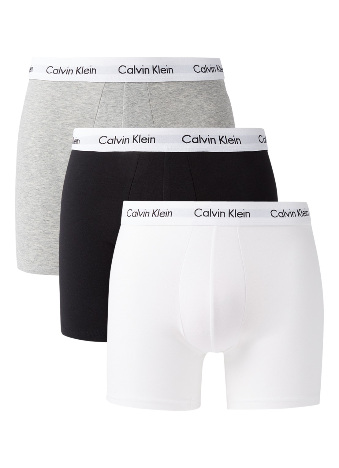 Calvin Klein Boxershorts met logoband in 3-pack - voorkant 2 grijs