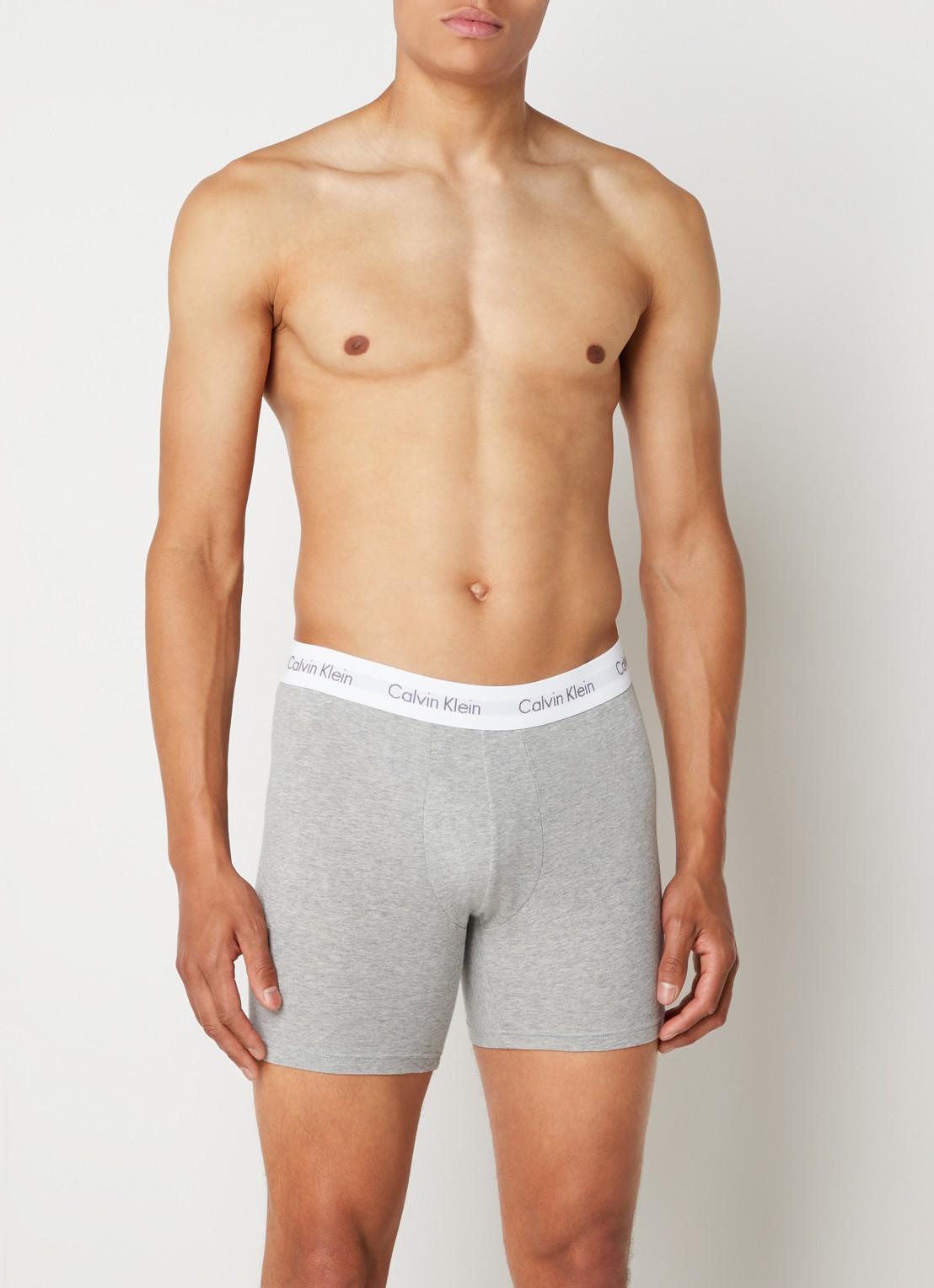 Calvin Klein Boxershorts met logoband in 3-pack - voorkant 4 grijs