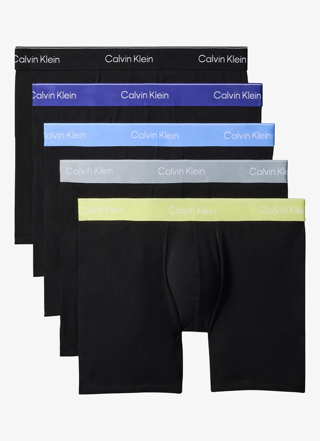 Calvin Klein Boxershorts met logoband in 5-pack - voorkant 4 blauw