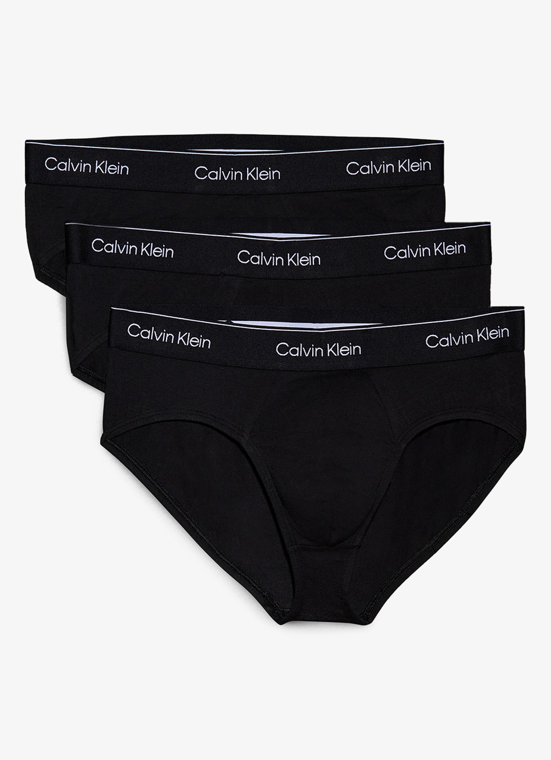 Calvin Klein Boxerslips met logoband in 3-pack - voorkant 2 diepzwart