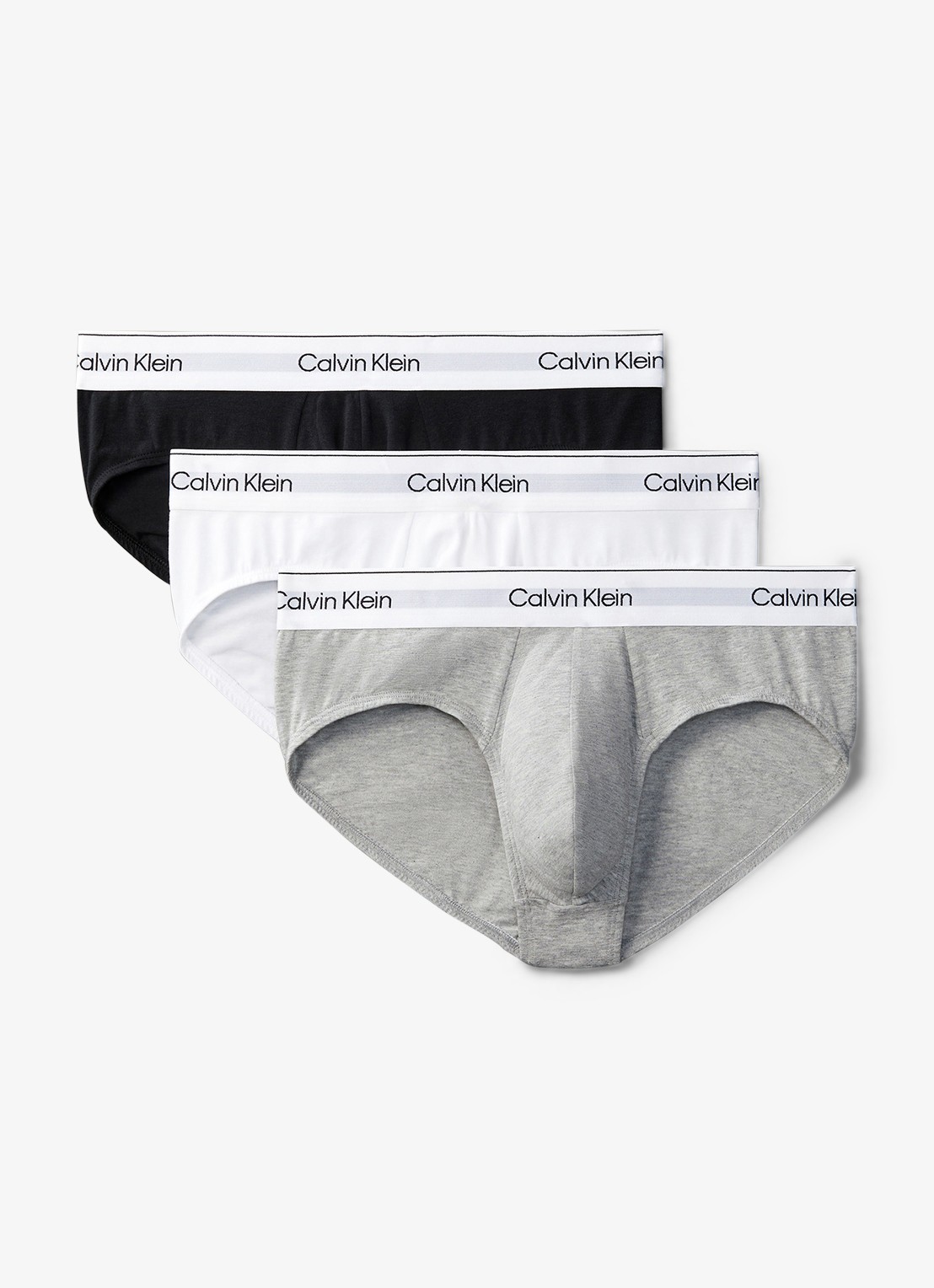 Calvin Klein Boxerslips met logoband in 3-pack - voorkant 2 wit