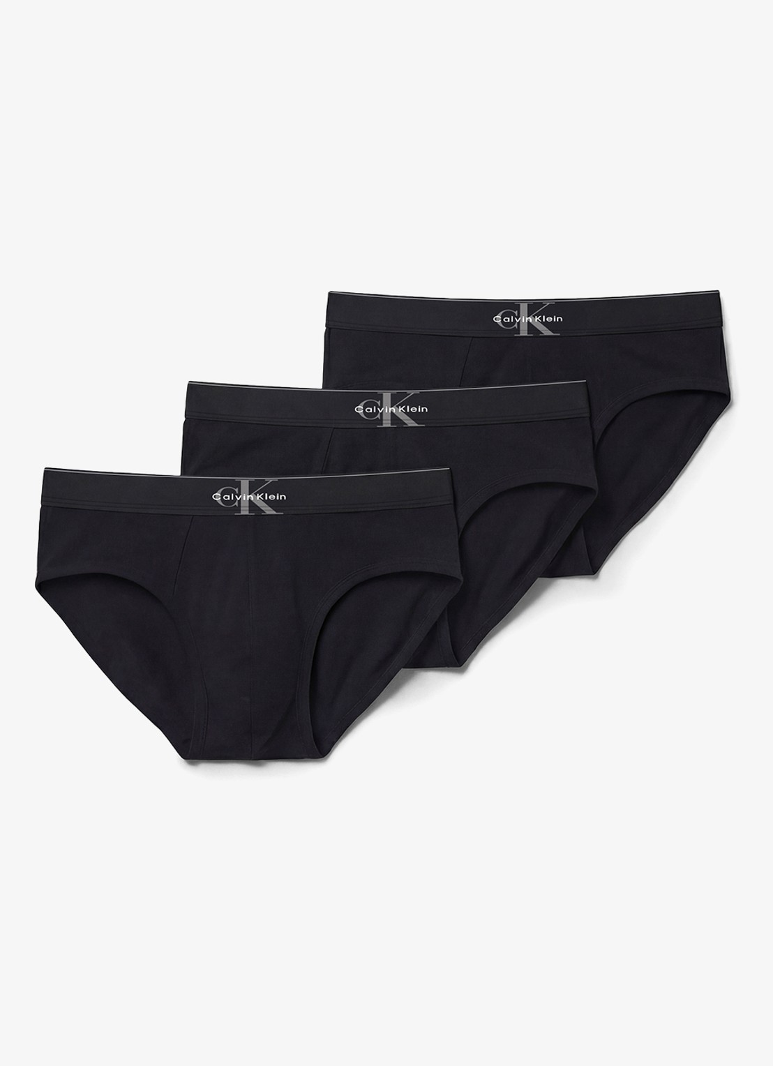 Calvin Klein Boxerslips met logoband in 3-pack - voorkant 3 zwart