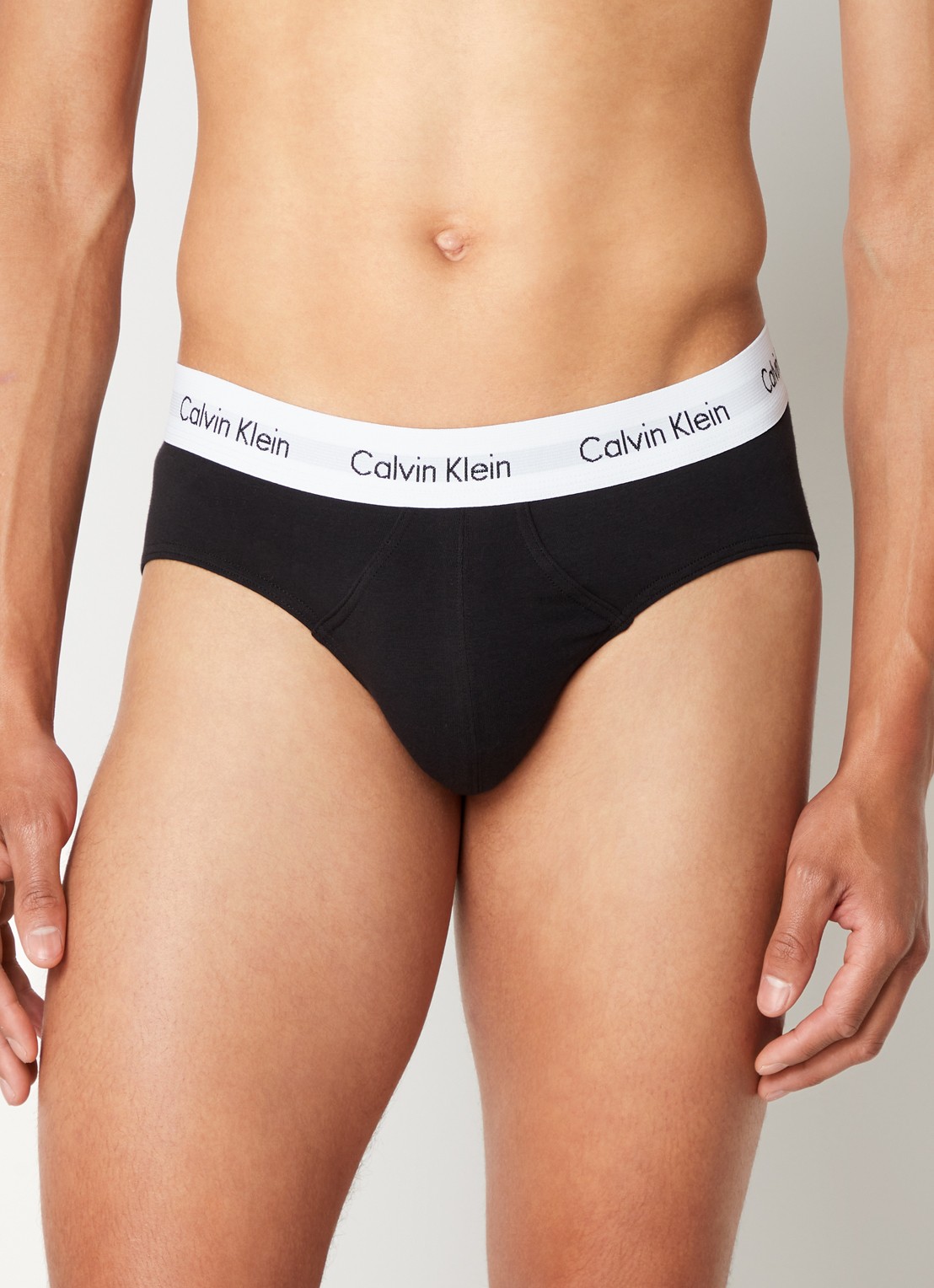 Calvin Klein Boxerslips met logoband in 3-pack - voorkant 3 zwart