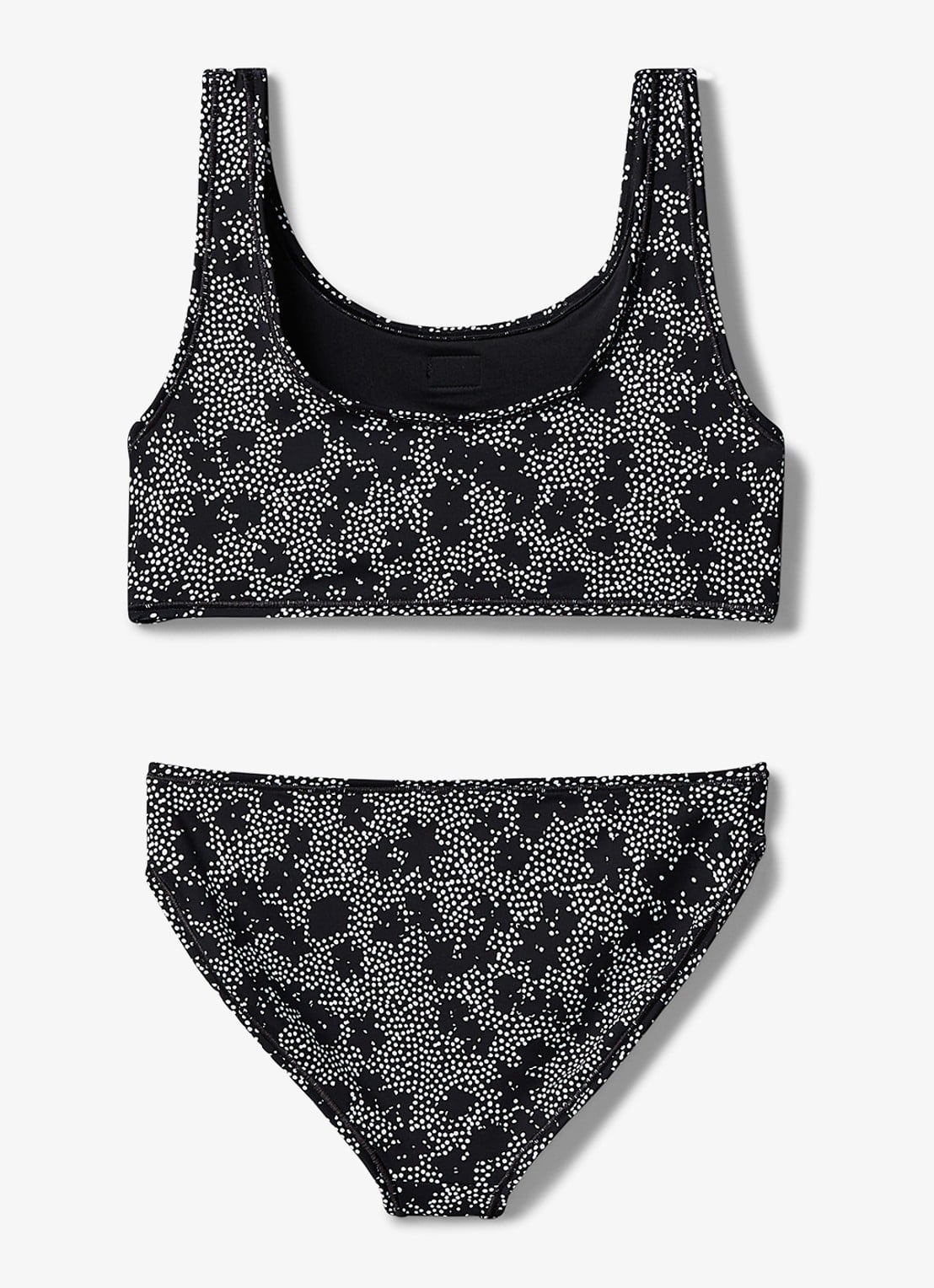 Calvin Klein Bralette met logo en slip in set - achterkant 2 black floral aop-0gk / zwart