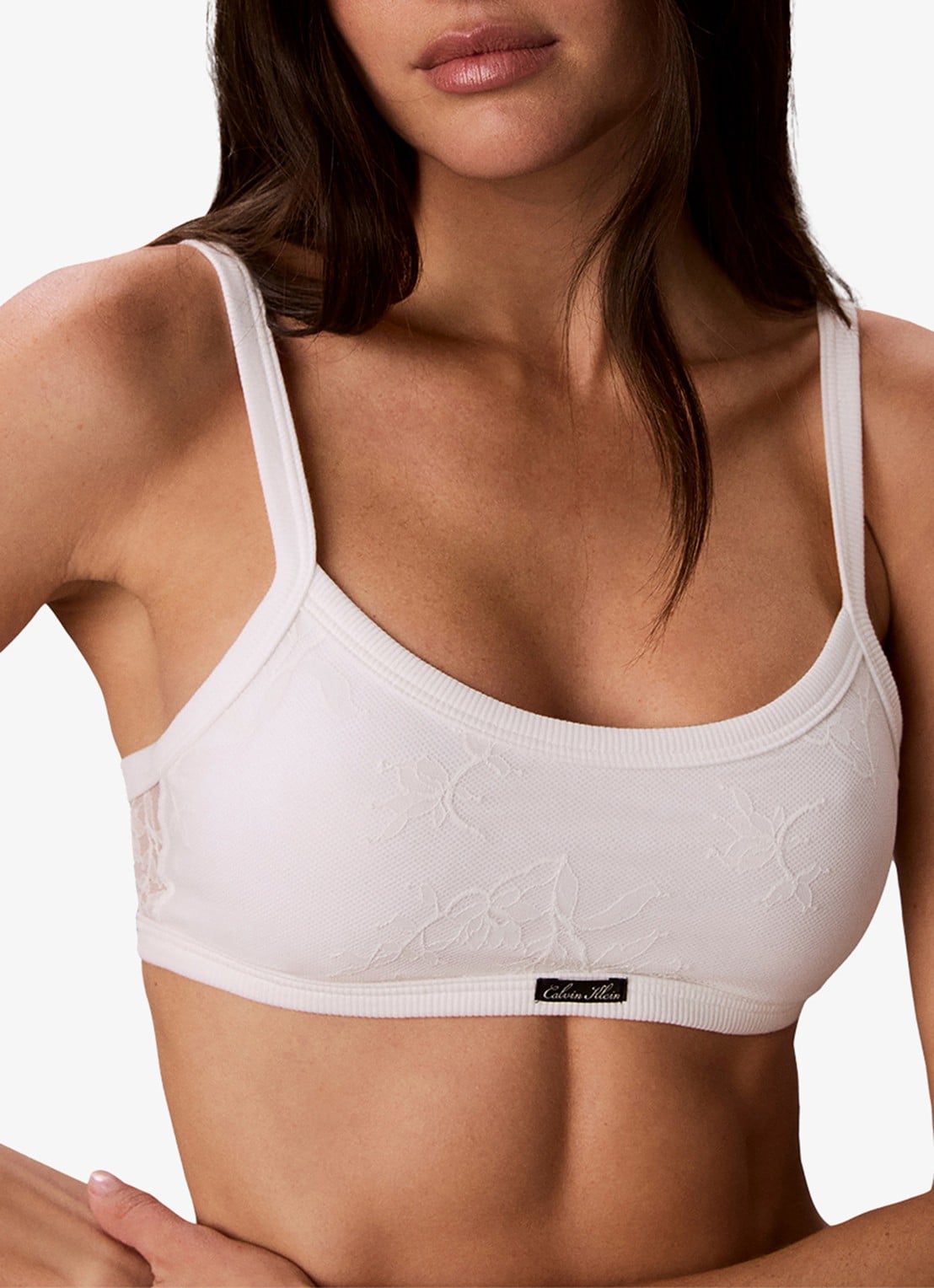 Calvin Klein Bralette met logo - detail 2 wit