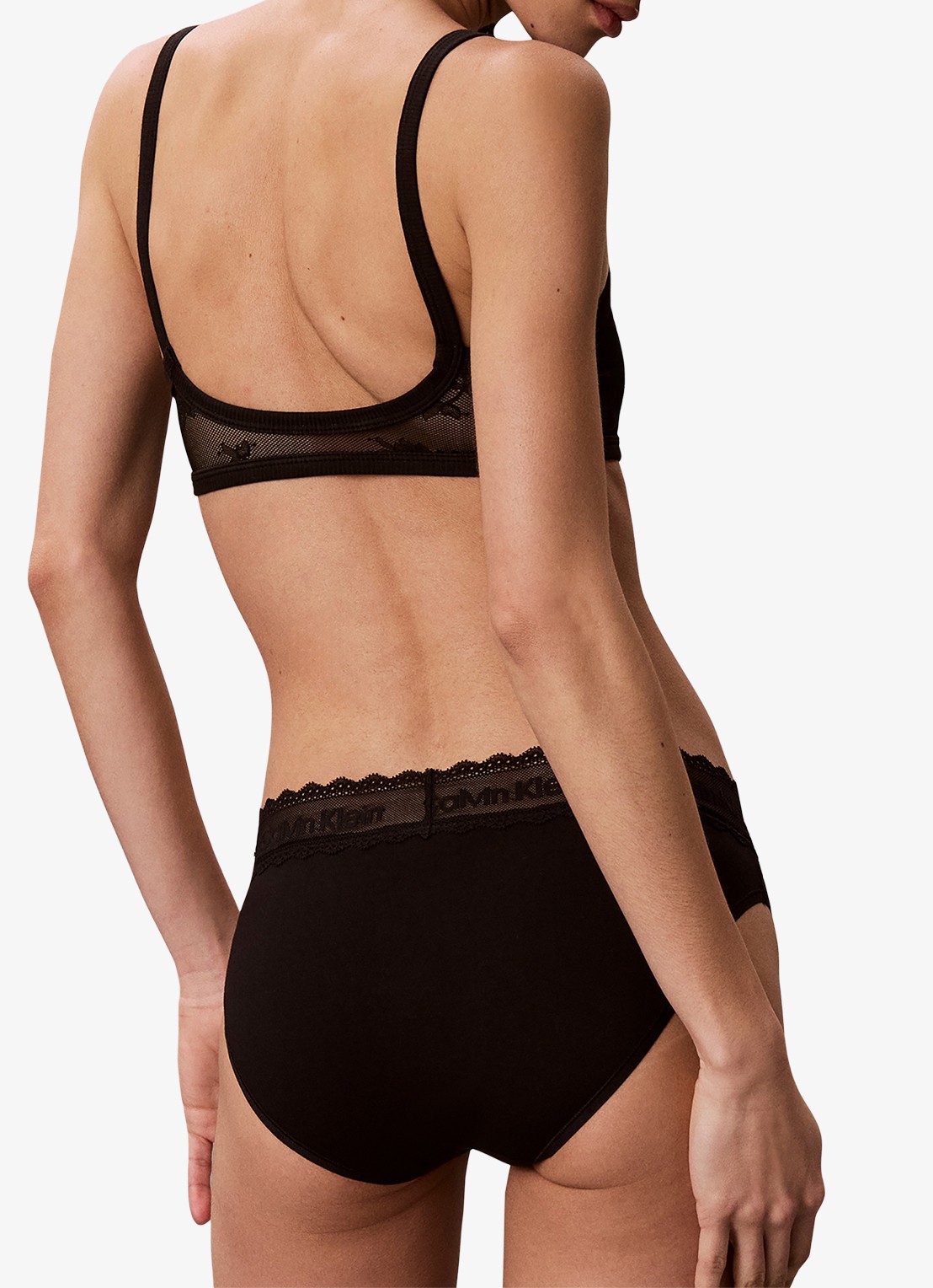 Calvin Klein Bralette met logo - achterkant 5 zwart