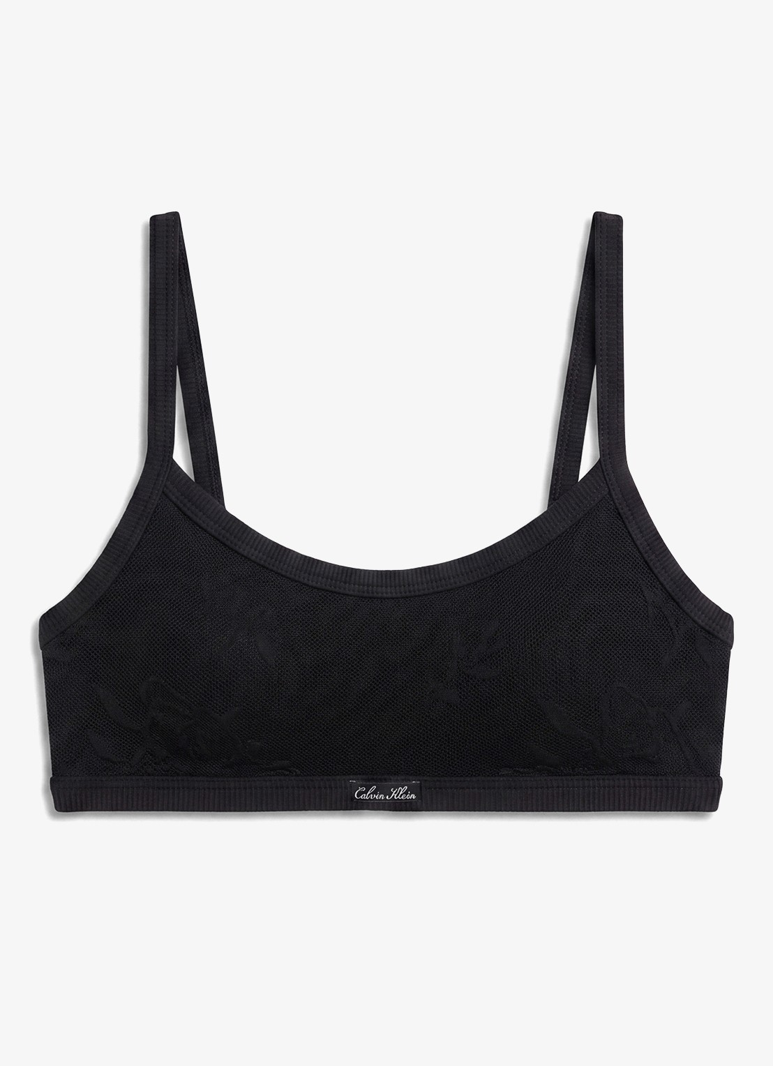 Calvin Klein Bralette met logo - voorkant 6 zwart