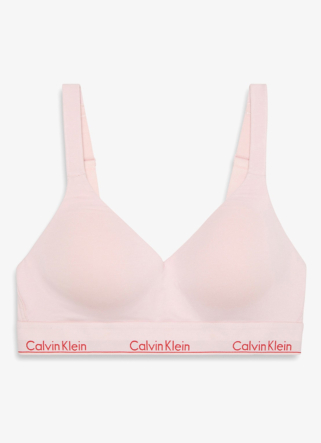 Calvin Klein Bralette met logoband - voorkant roze