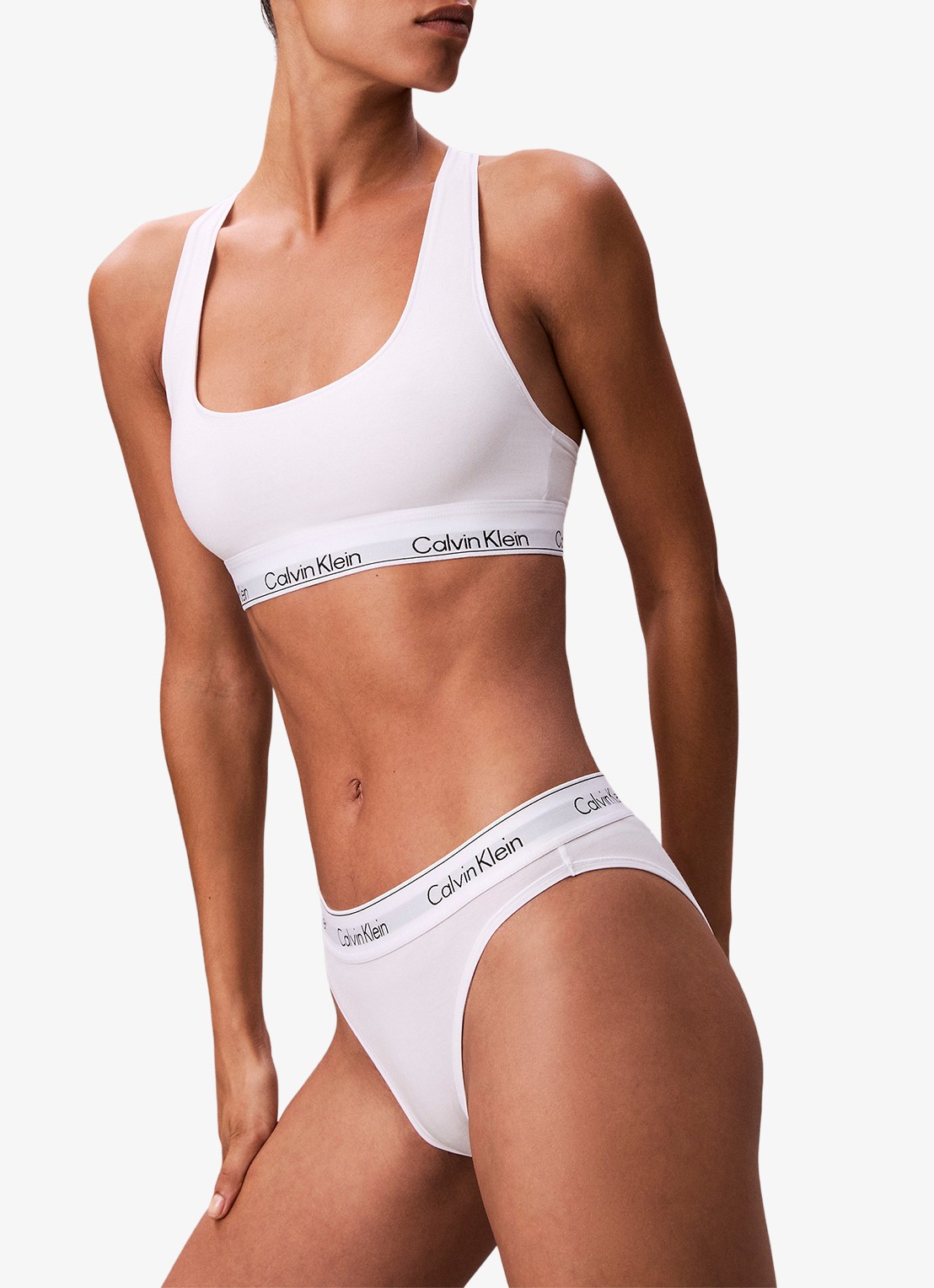 Calvin Klein Bralette met logoband - detail 5 wit