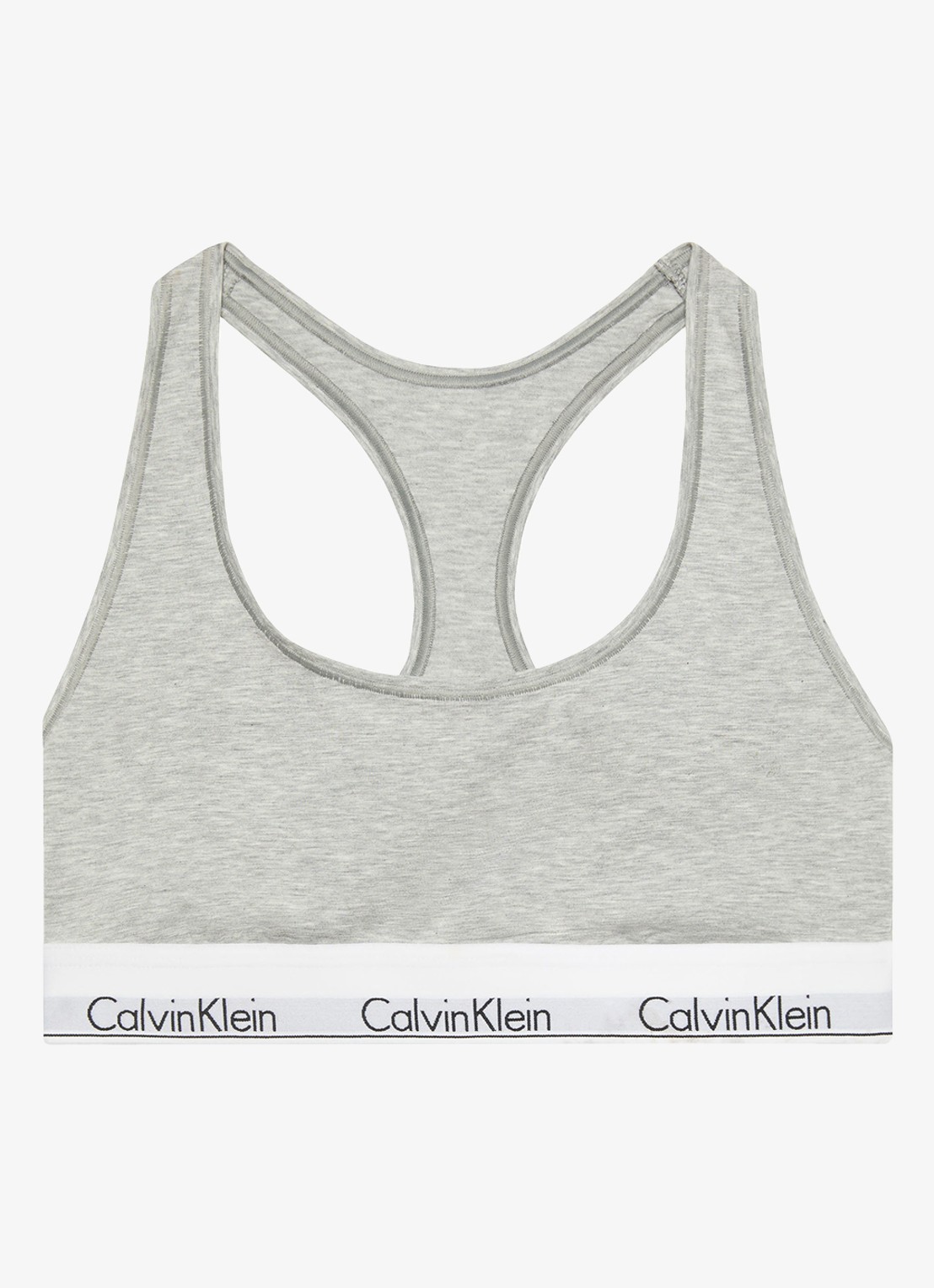 Calvin Klein Bralette met logoband - voorkant grijs