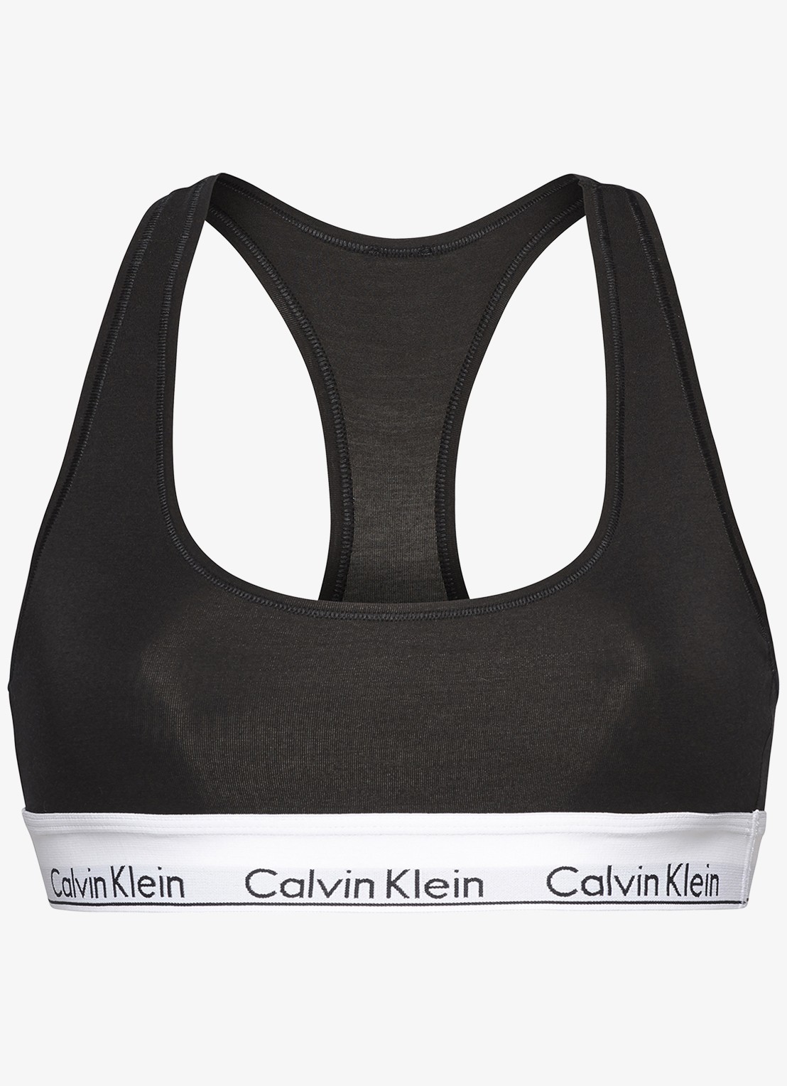 Calvin Klein Bralette met logoband - voorkant 5 zwart