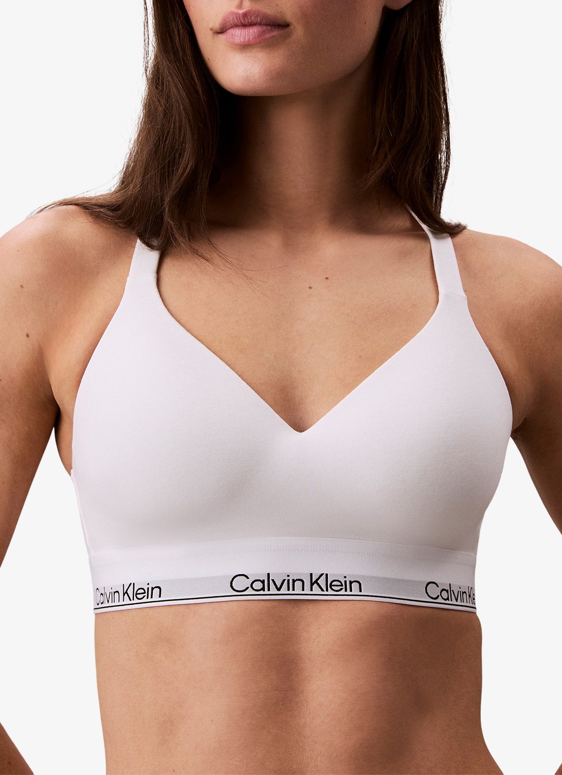 Calvin Klein Bralette met logoband - detail 2 wit