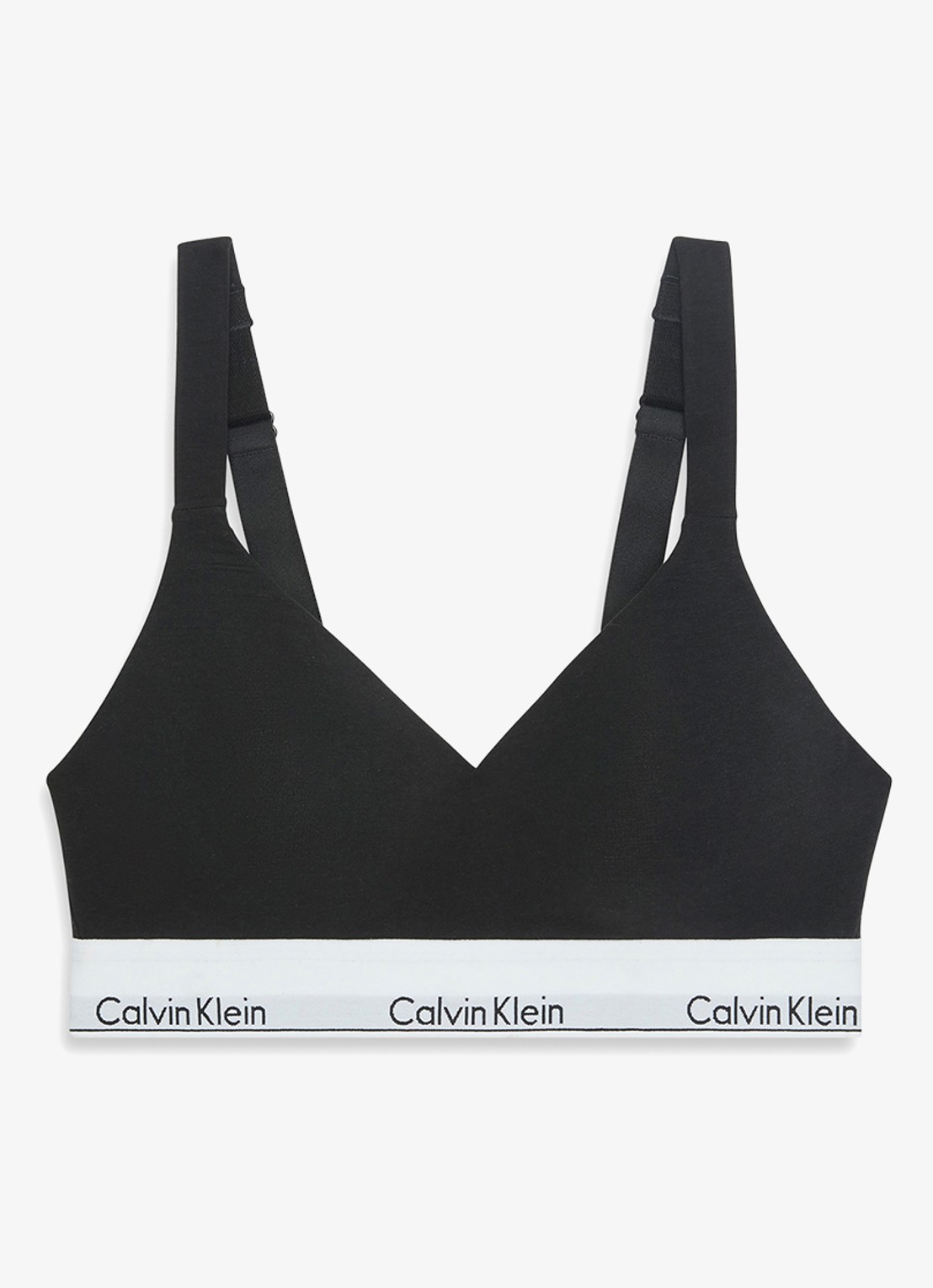 Calvin Klein Bralette met logoband - voorkant 3 zwart